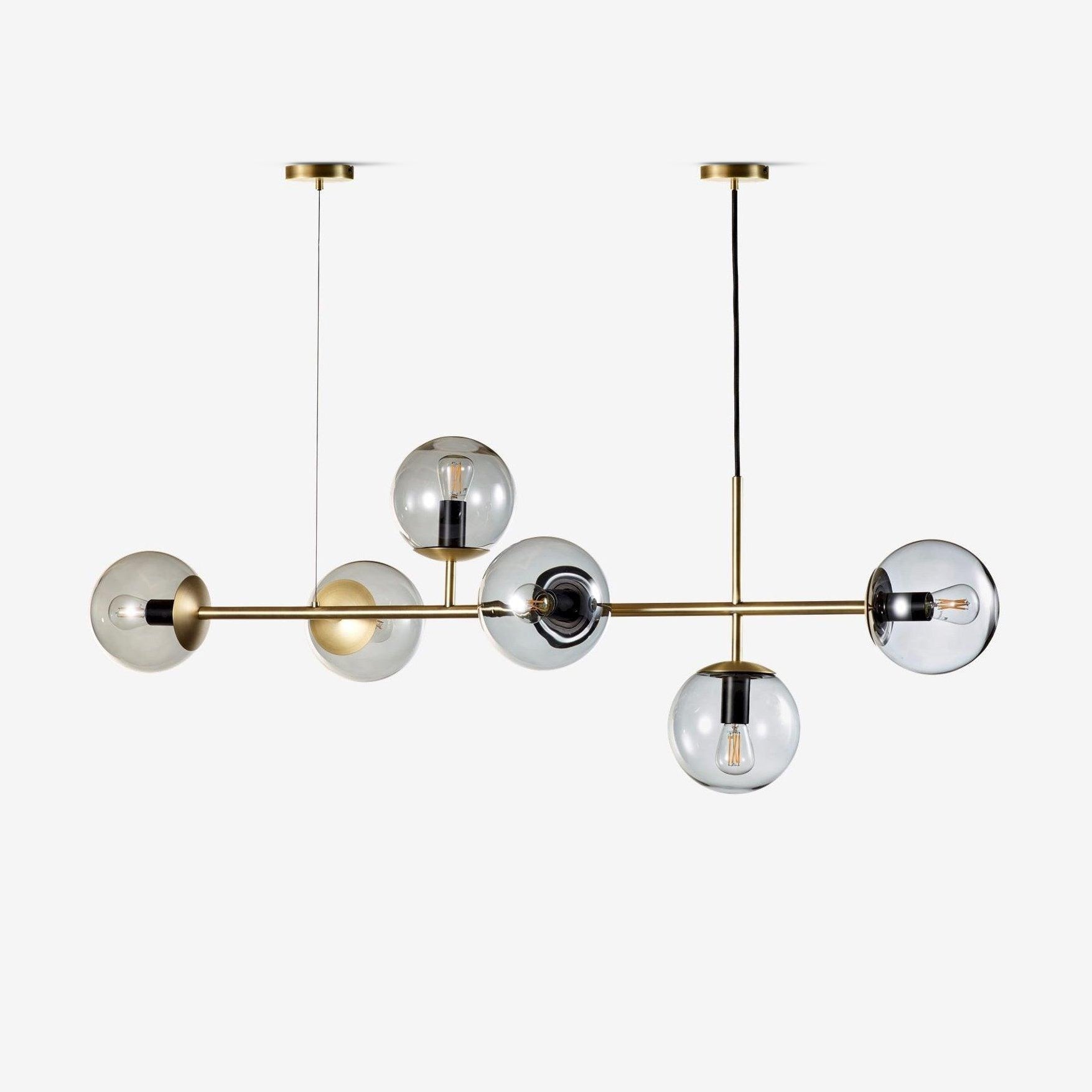 Lustra Pendant Lamp Orb Brass Glass for Living Room - Letslighting