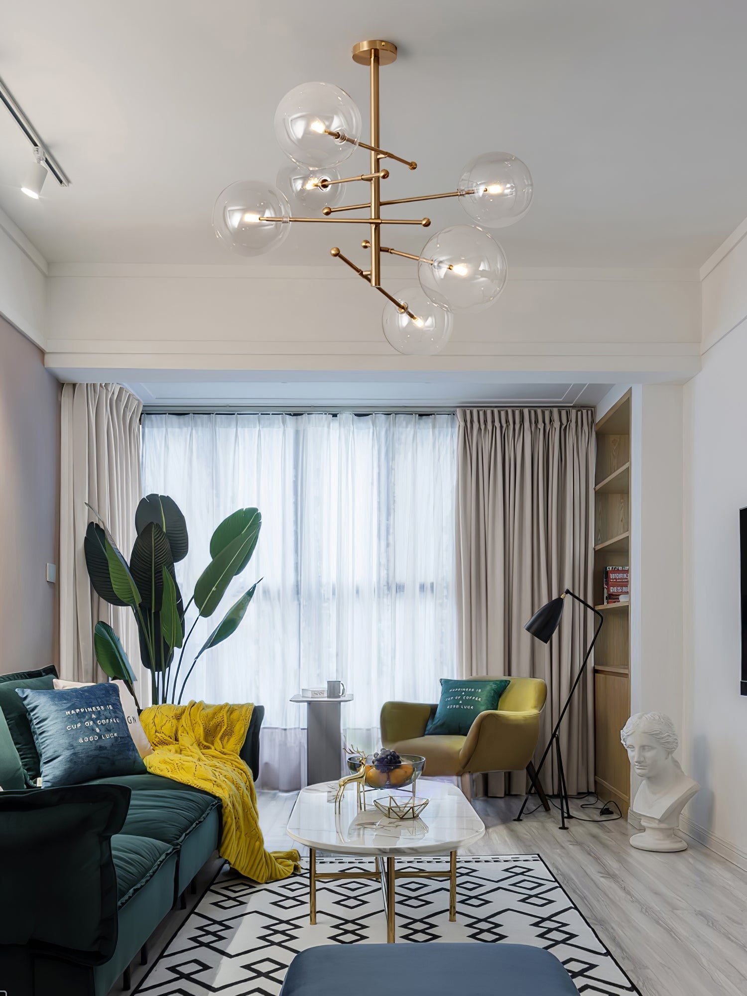 Orbit Contemporary Glass Chandelier - Letslighting