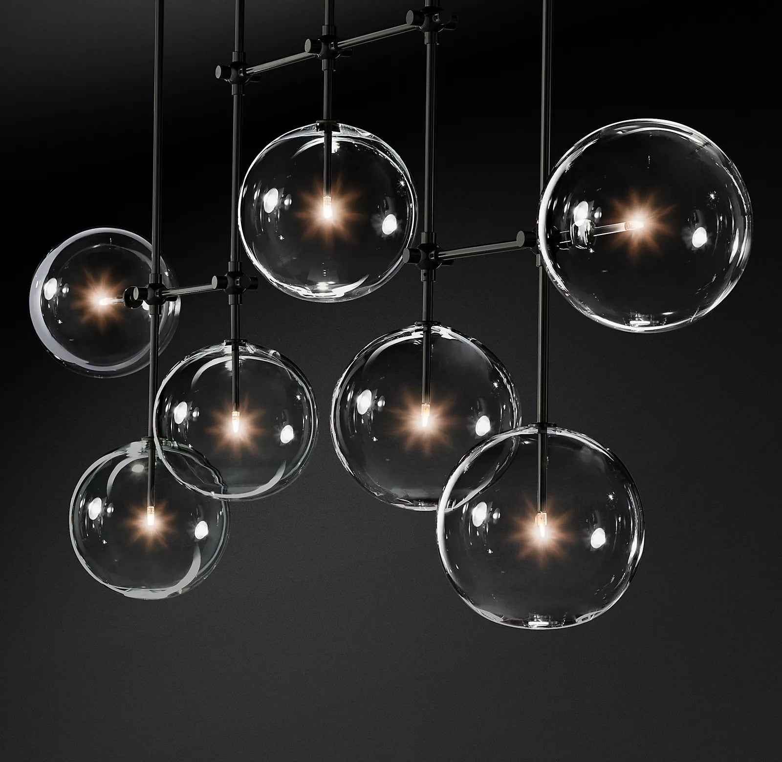 Orbit Contemporary Glass Chandelier - Letslighting