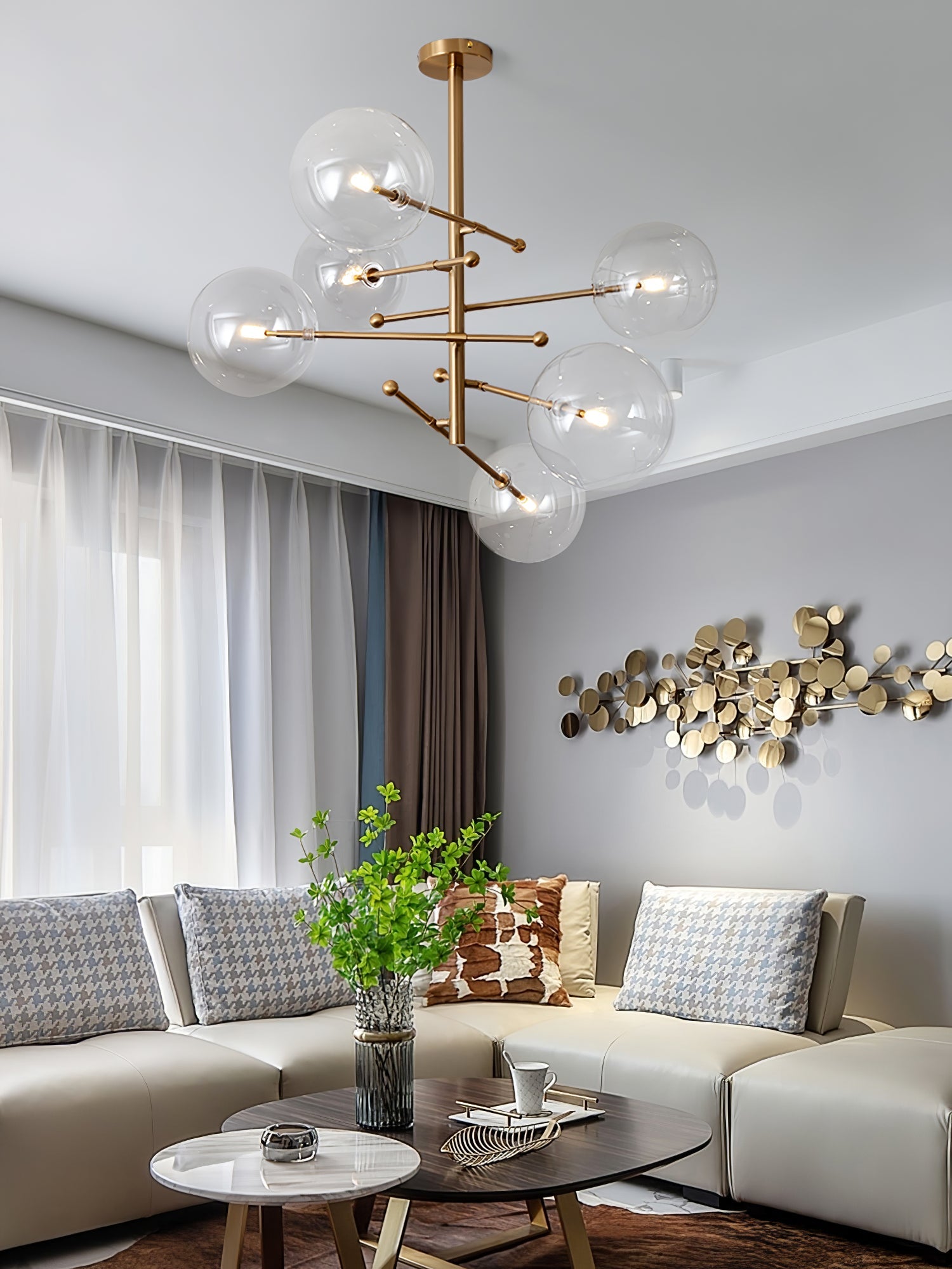 Orbit Contemporary Glass Chandelier - Letslighting