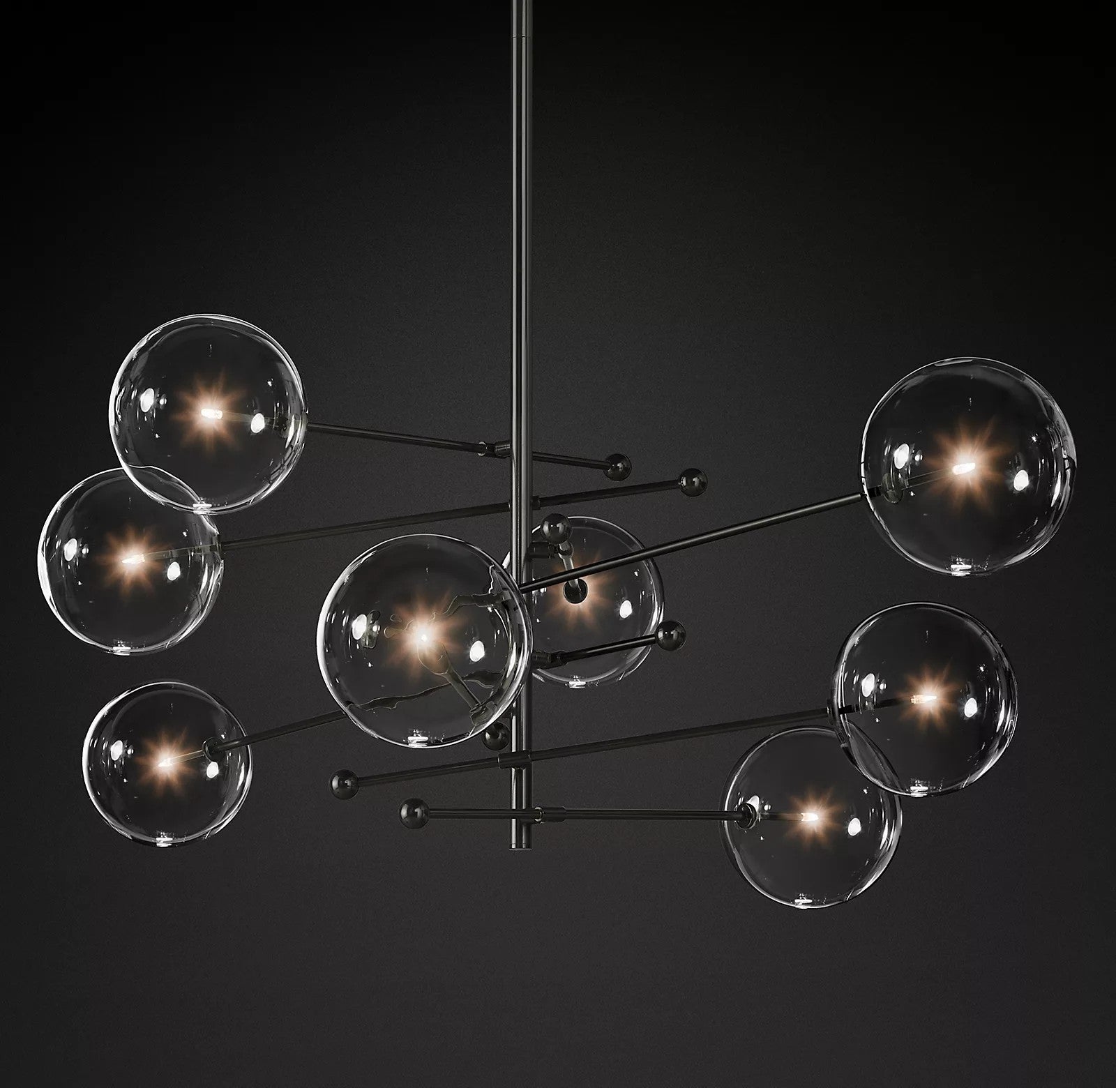 Orbit Contemporary Glass Chandelier - Letslighting