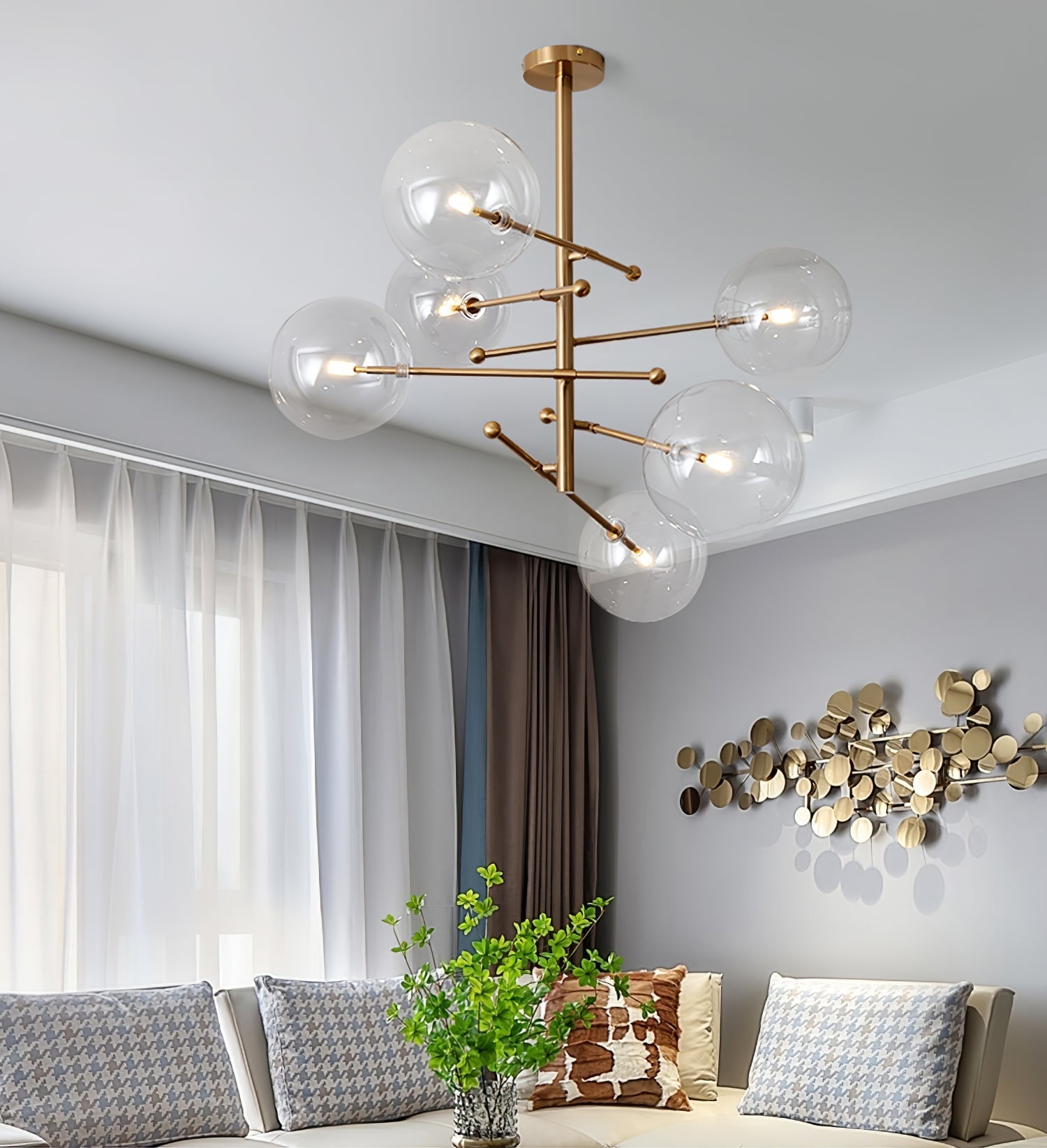 Orbit Contemporary Glass Chandelier - Letslighting