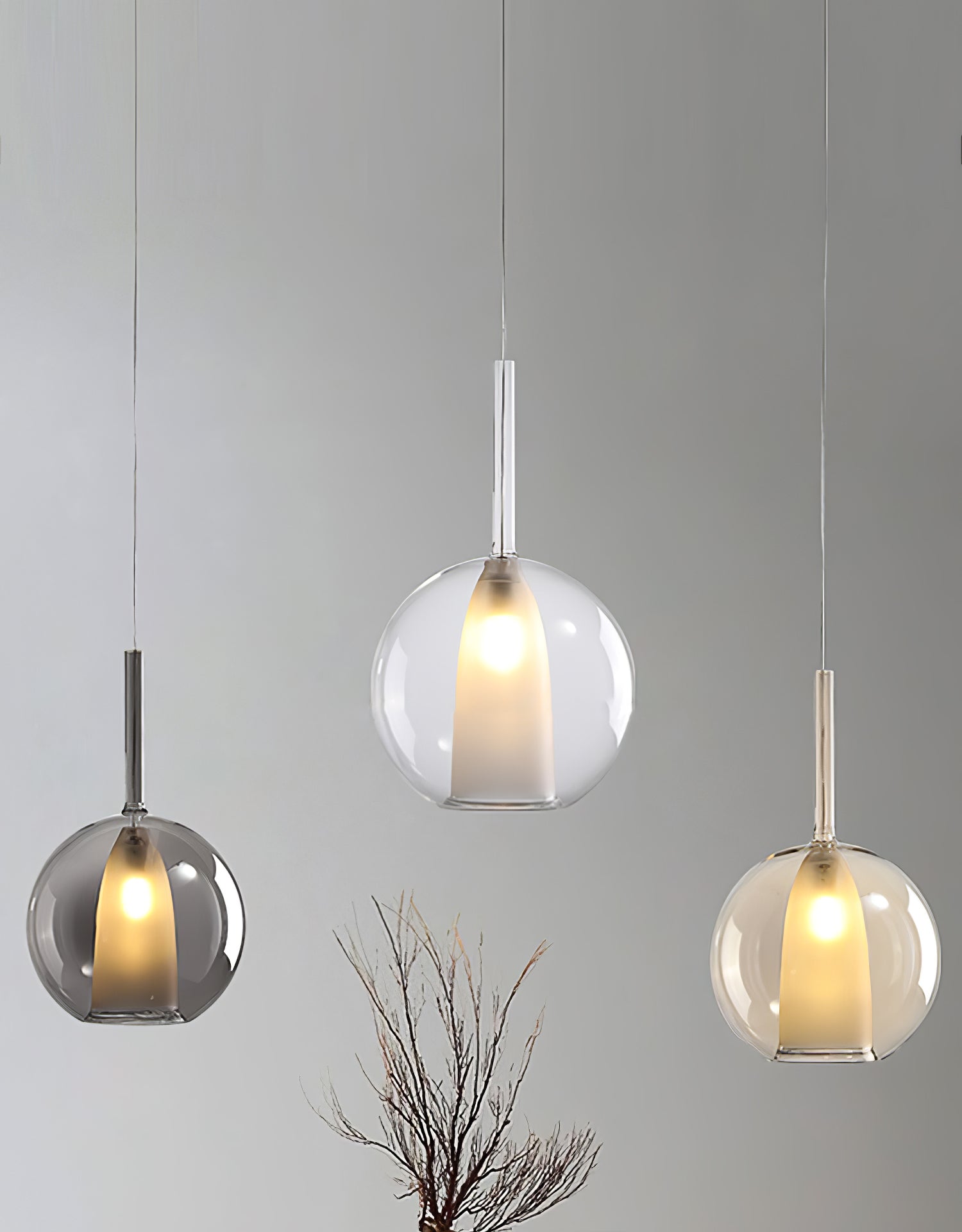 Lustra Pendant Lamp Smoked Glass Round - Letslighting
