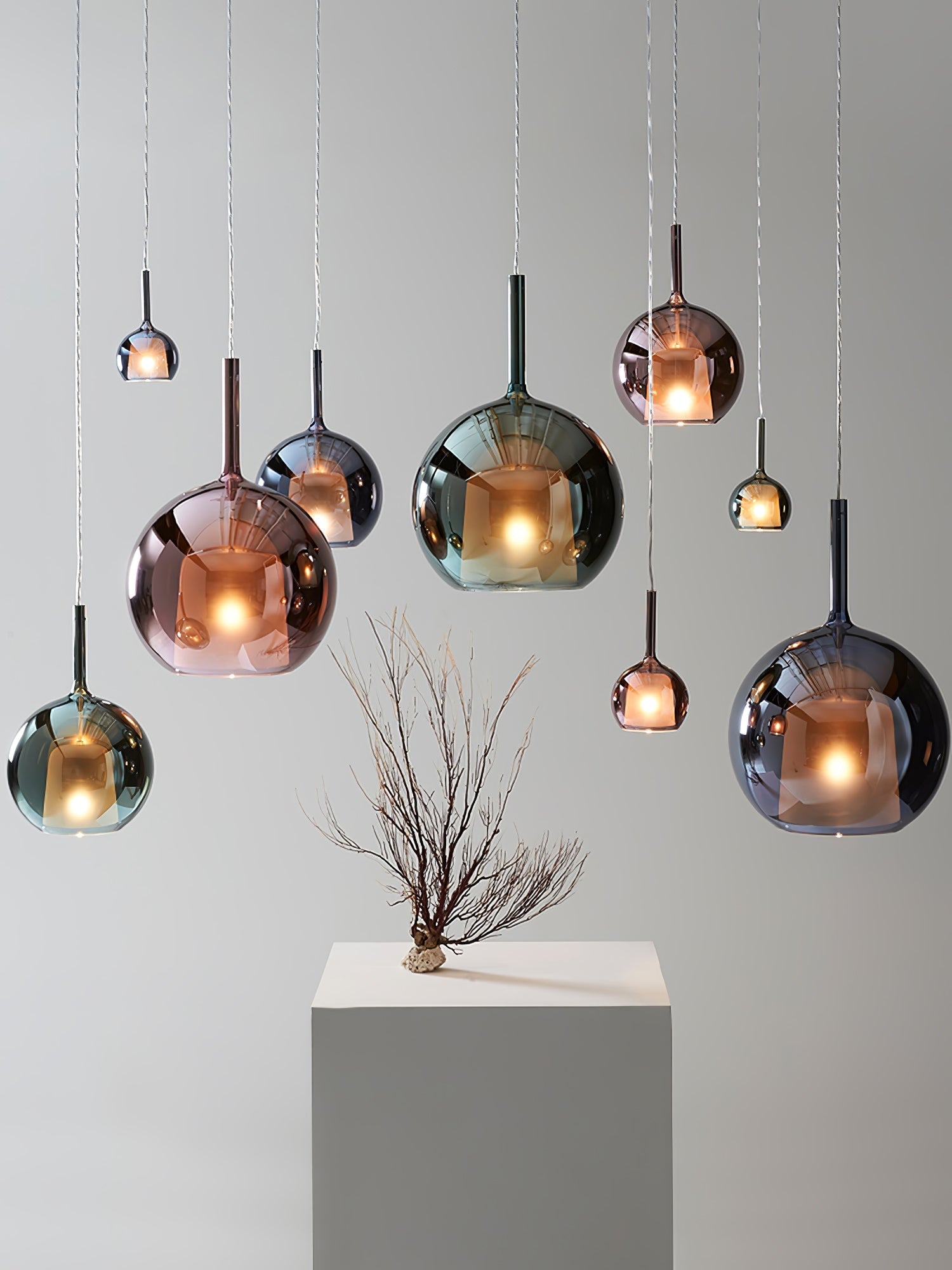 Lustra Pendant Lamp Smoked Glass Round - Letslighting