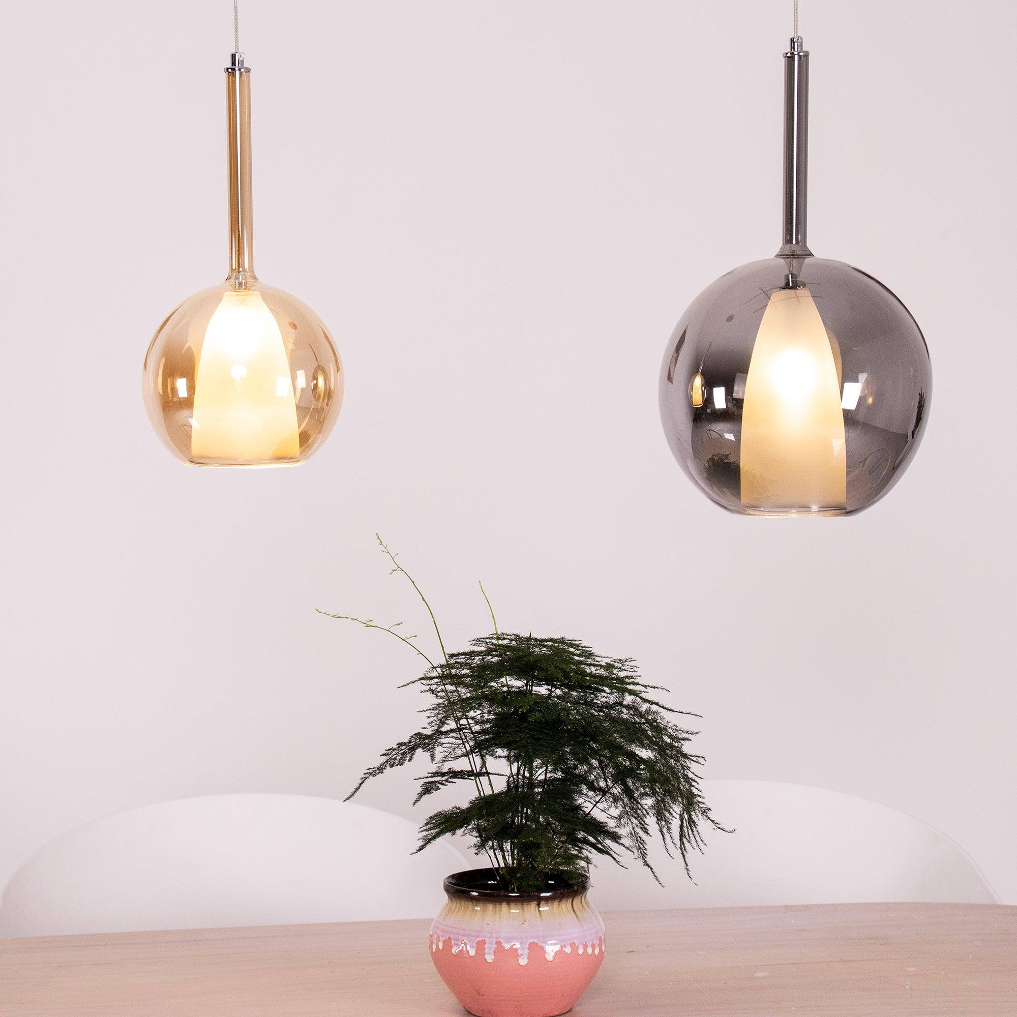Lustra Pendant Lamp Smoked Glass Round - Letslighting