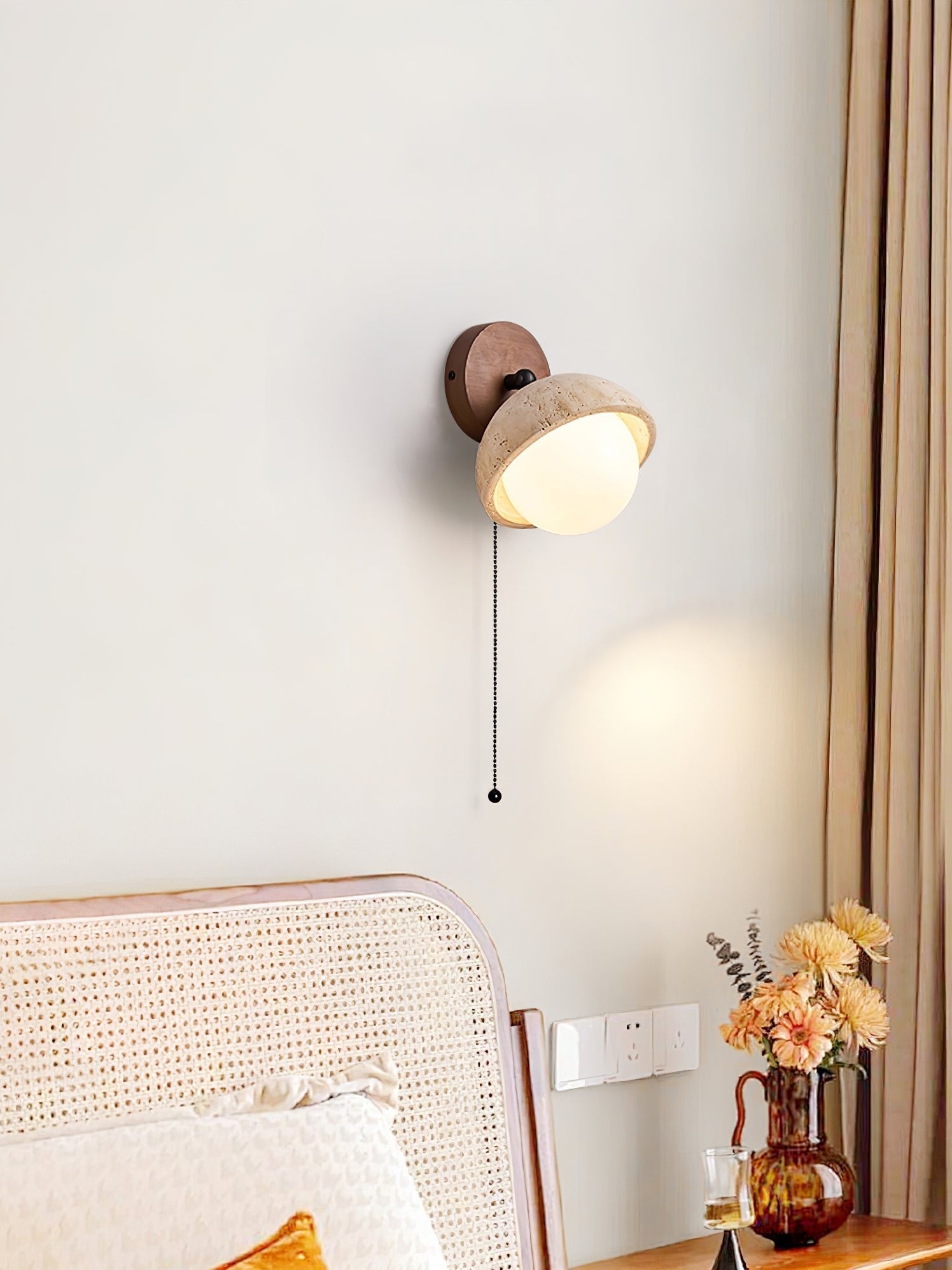 Avtale Arc-Shaped Travertine Wall Light - Letslighting