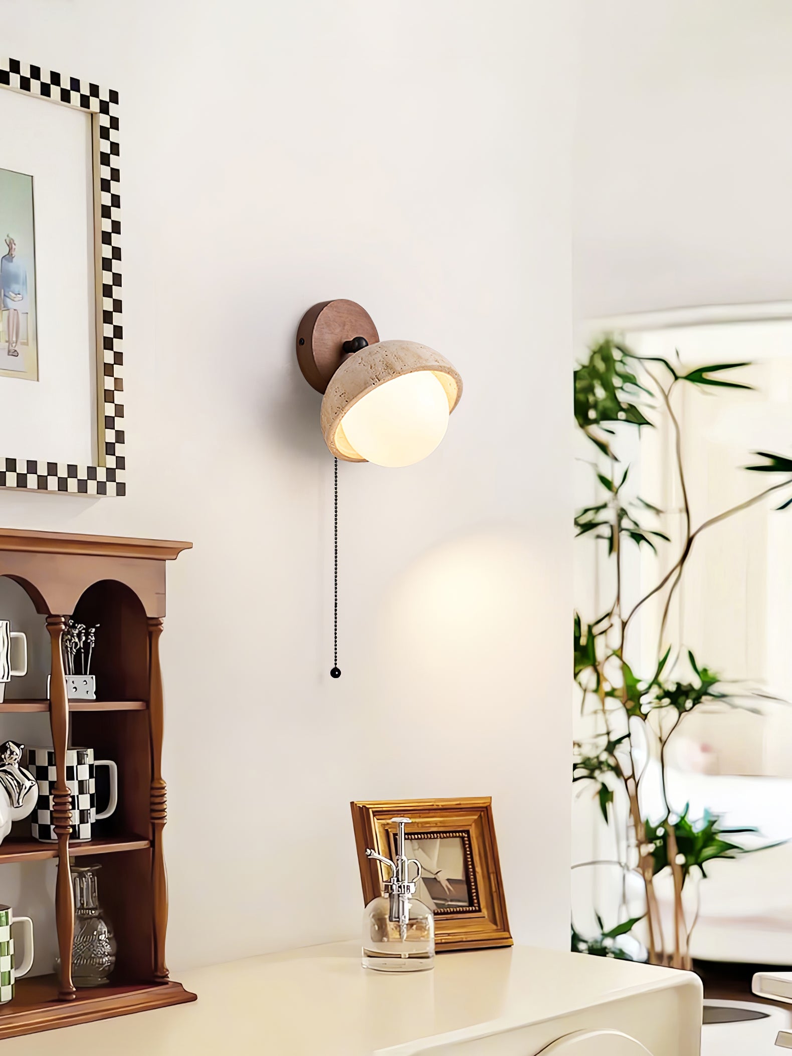 Avtale Arc-Shaped Travertine Wall Light - Letslighting