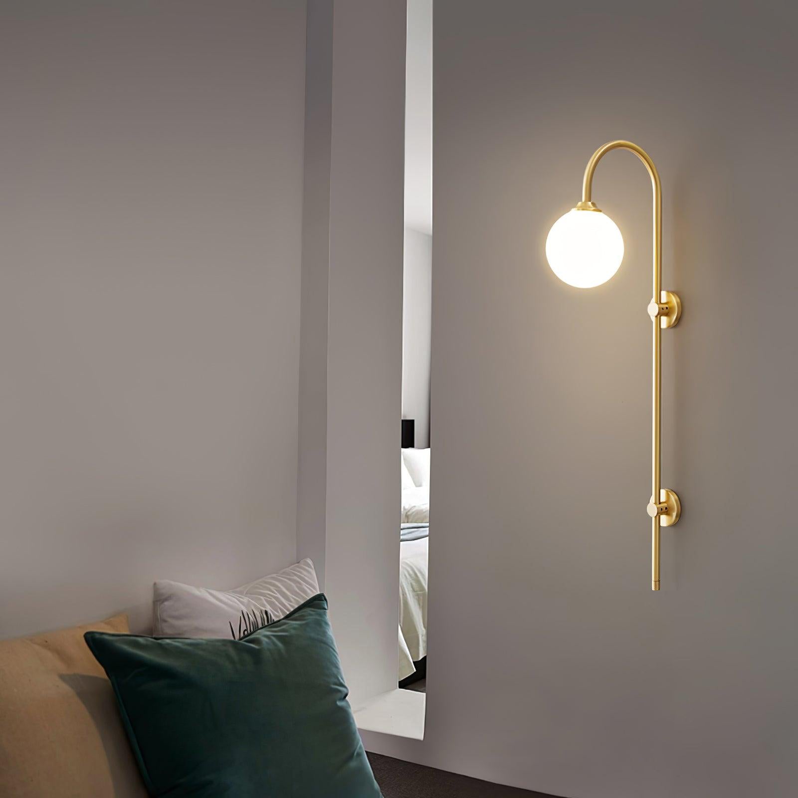 Nyvaris Modern Minimalist Globe Brass Glass Sconce Wall lamp - Letslighting
