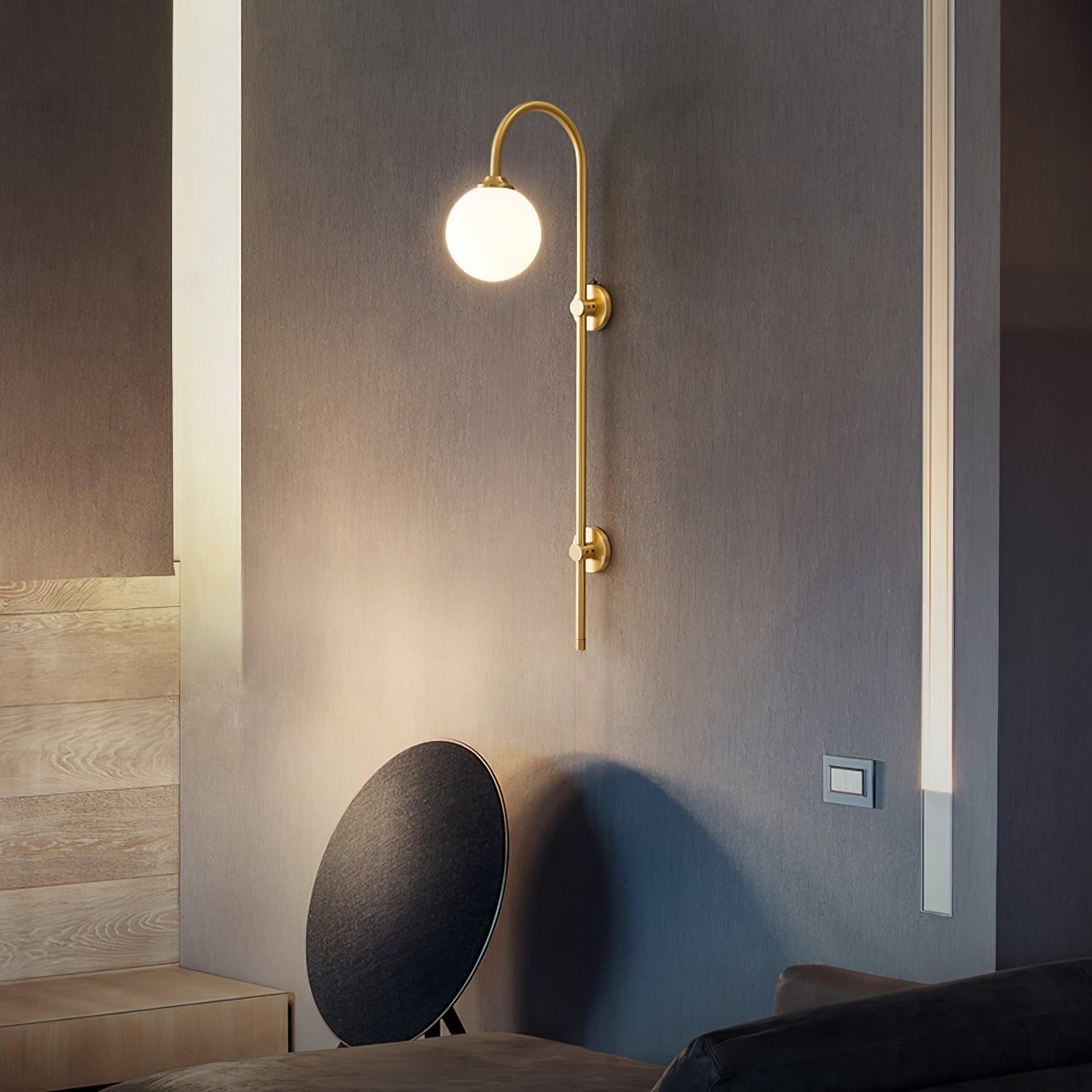 Nyvaris Modern Minimalist Globe Brass Glass Sconce Wall lamp - Letslighting