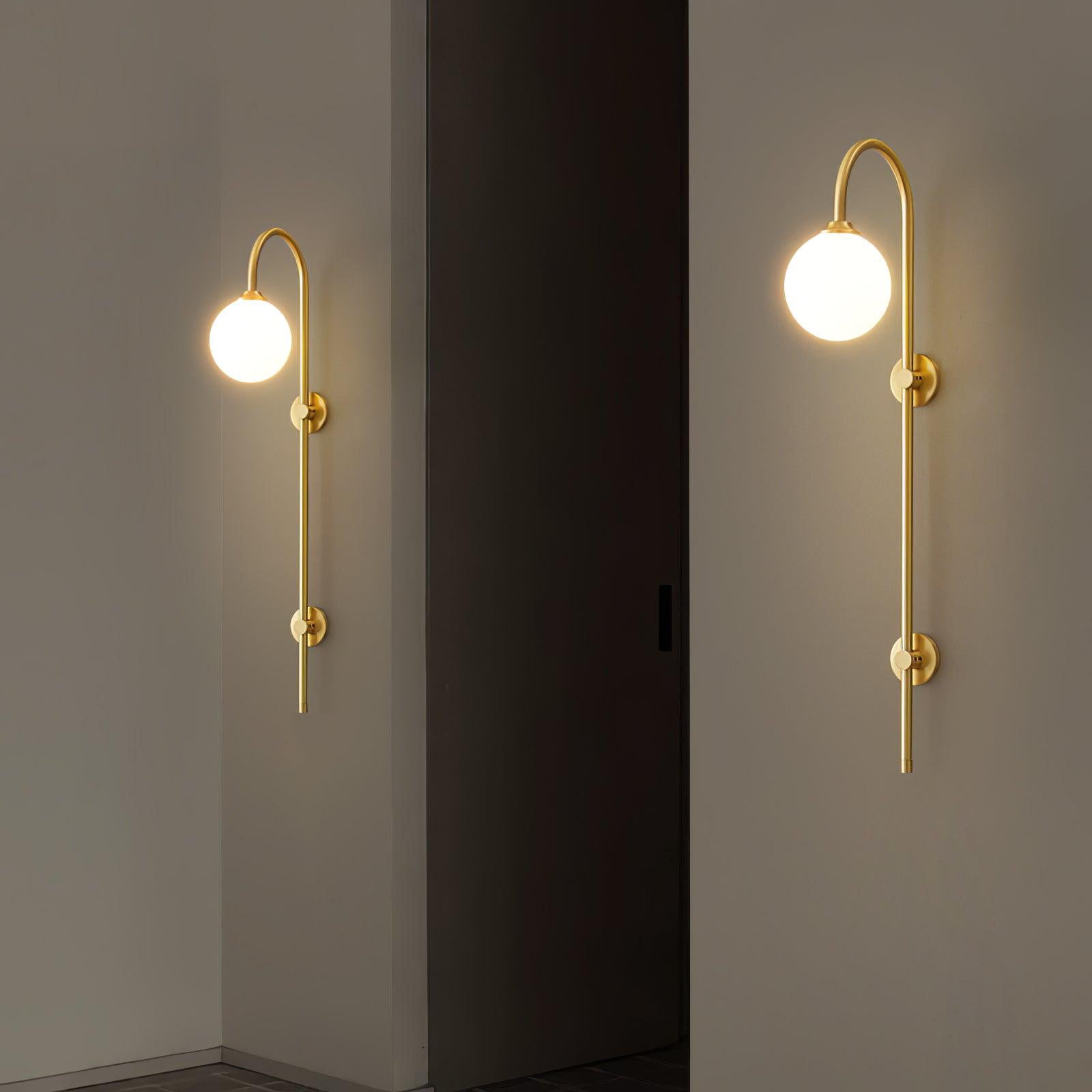 Nyvaris Modern Minimalist Globe Brass Glass Sconce Wall lamp - Letslighting