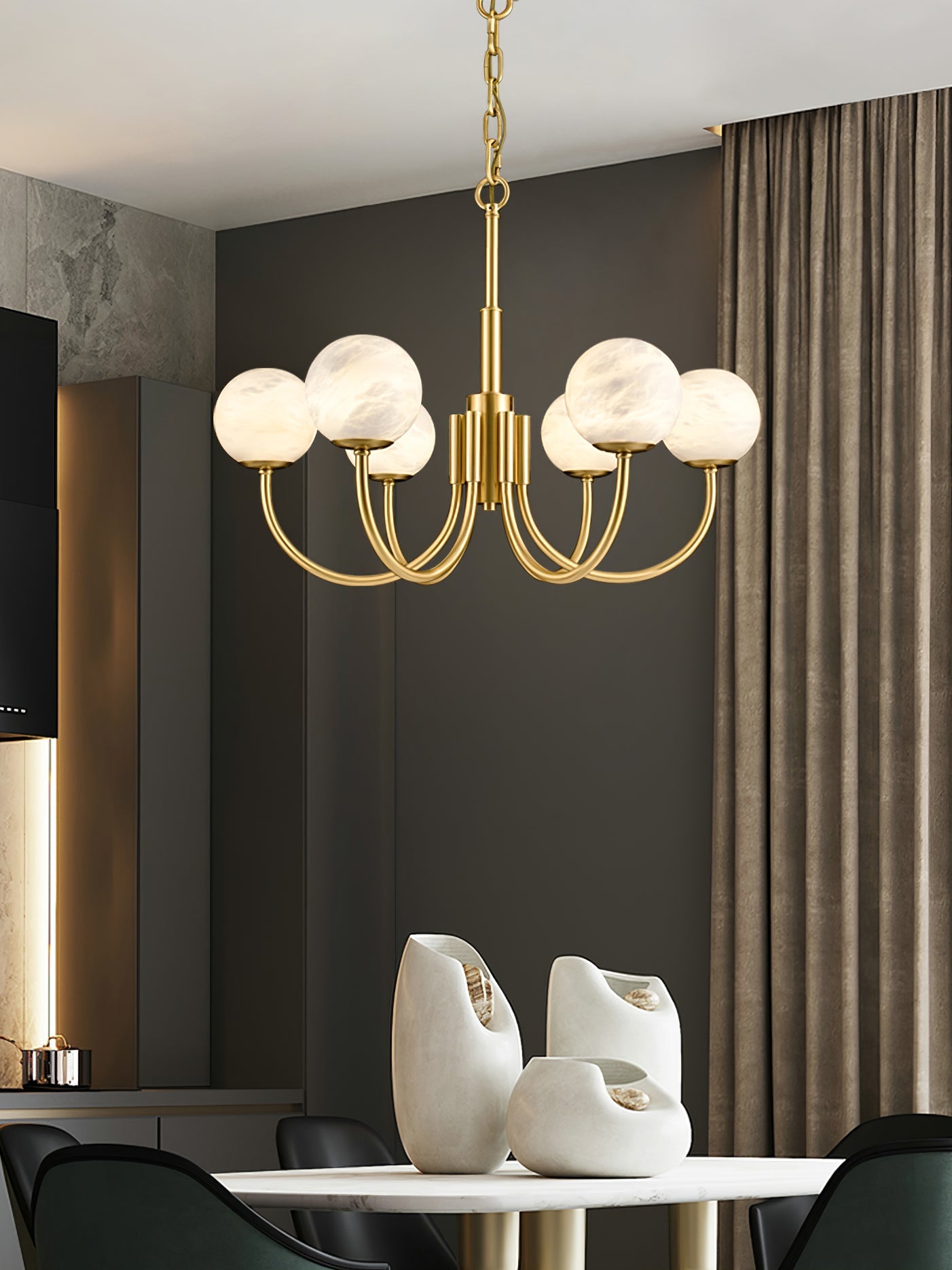 Round Wall Lamp Alabaster Plug-In Trio - Letslighting
