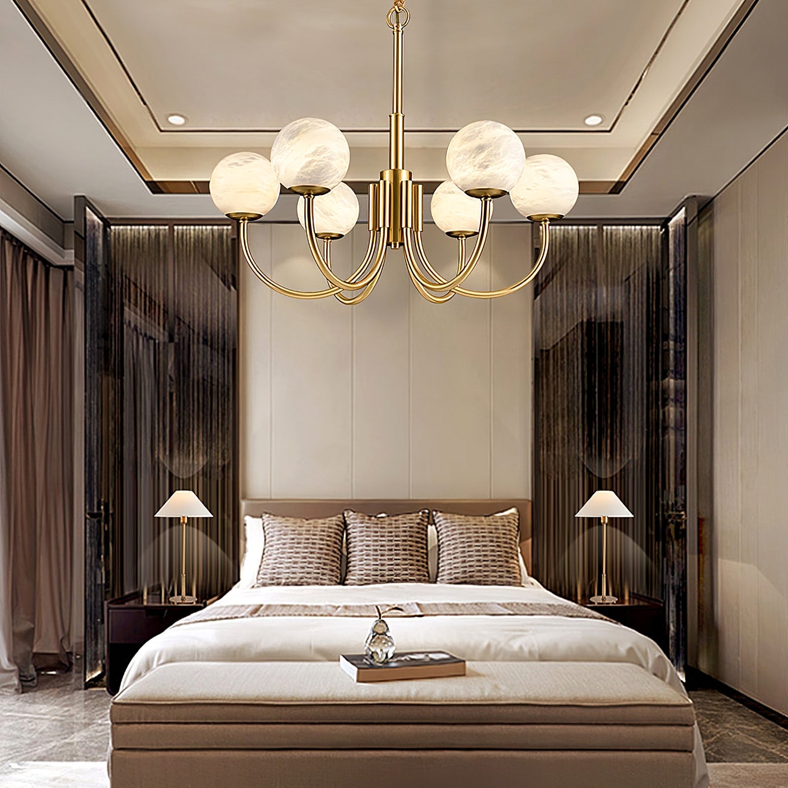 Round Wall Lamp Alabaster Plug-In Trio - Letslighting