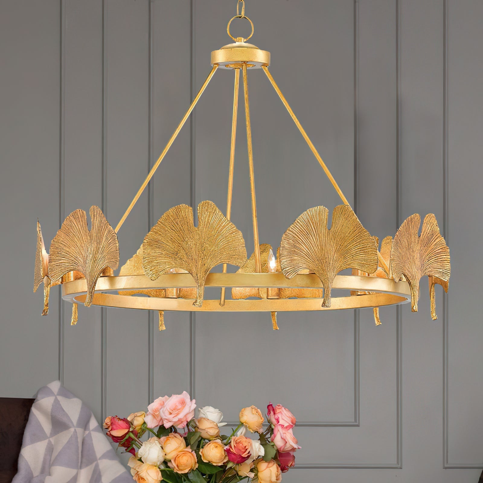 Cavinan Creativity Foil Ginkgo Leaf Gold Chandelier - Letslighting