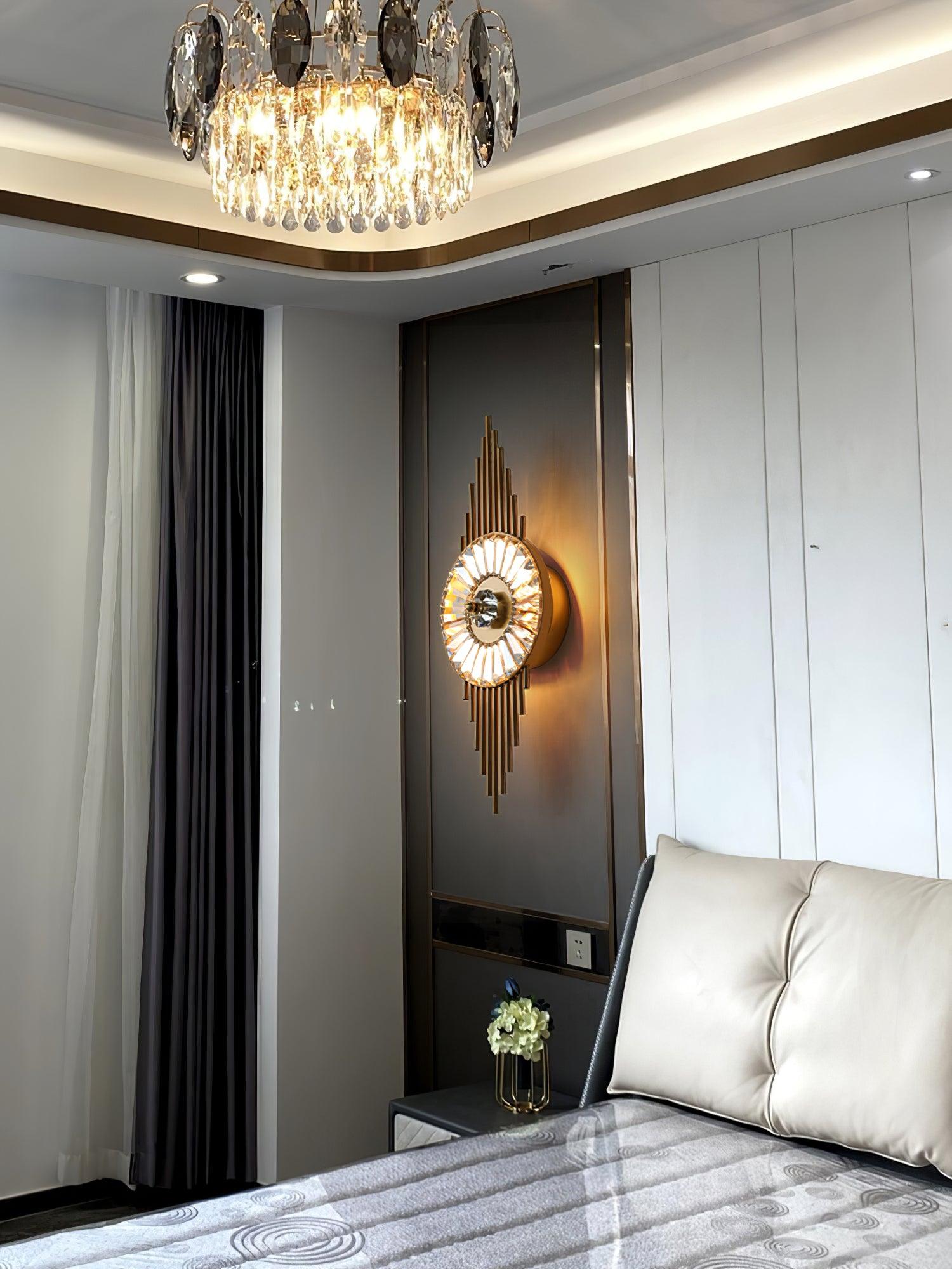 Cilirel Postmodern Luxury Gear Gold Crystal Wall Light - Letslighting