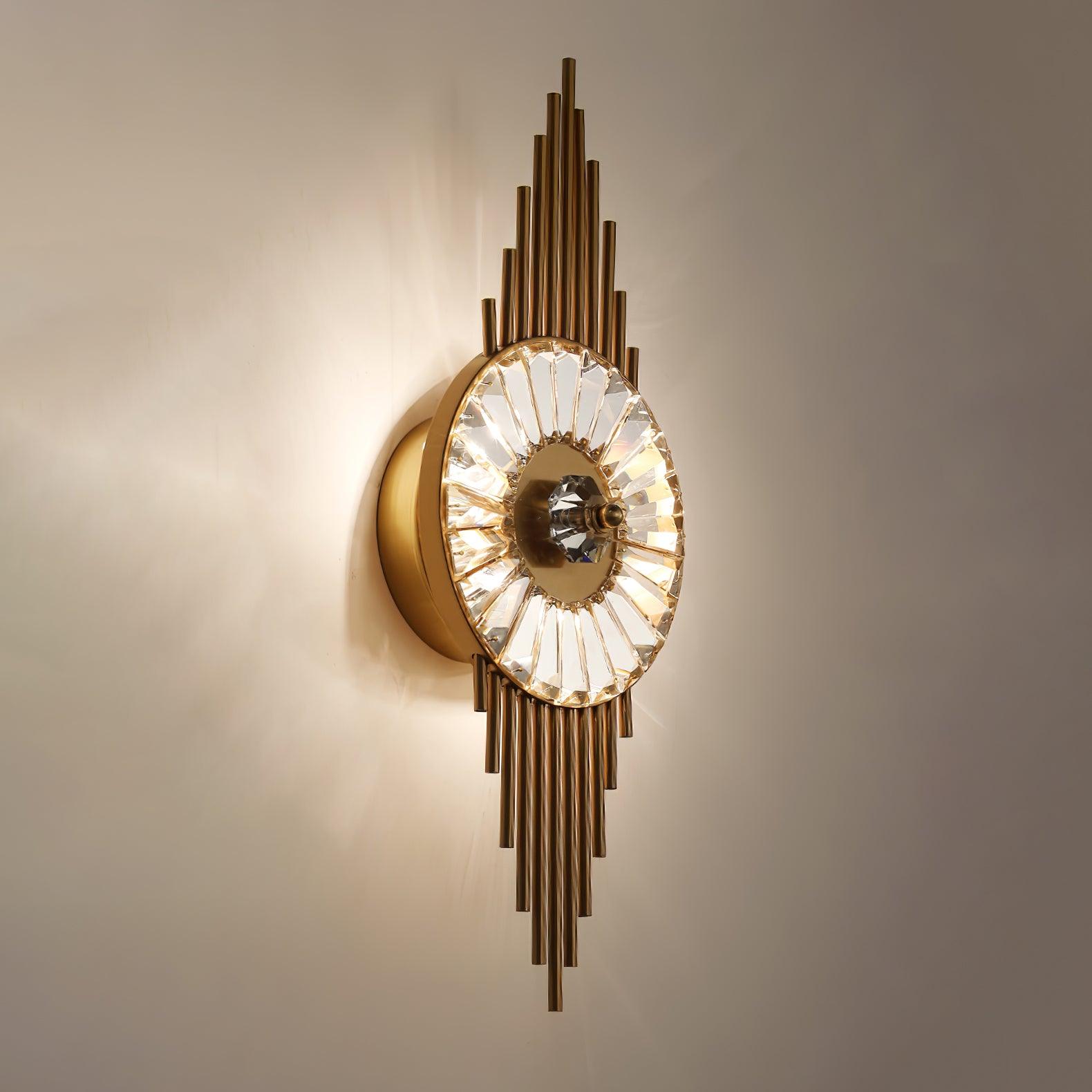 Cilirel Postmodern Luxury Gear Gold Crystal Wall Light - Letslighting
