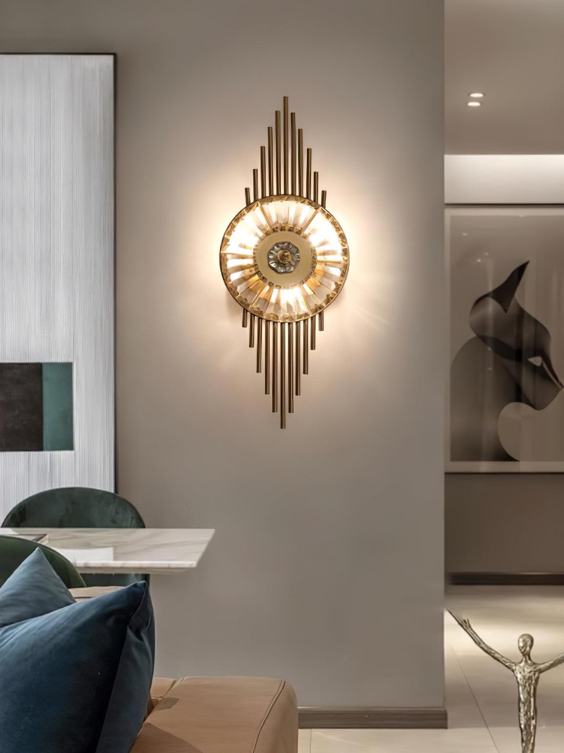 Cilirel Postmodern Luxury Gear Gold Crystal Wall Light - Letslighting