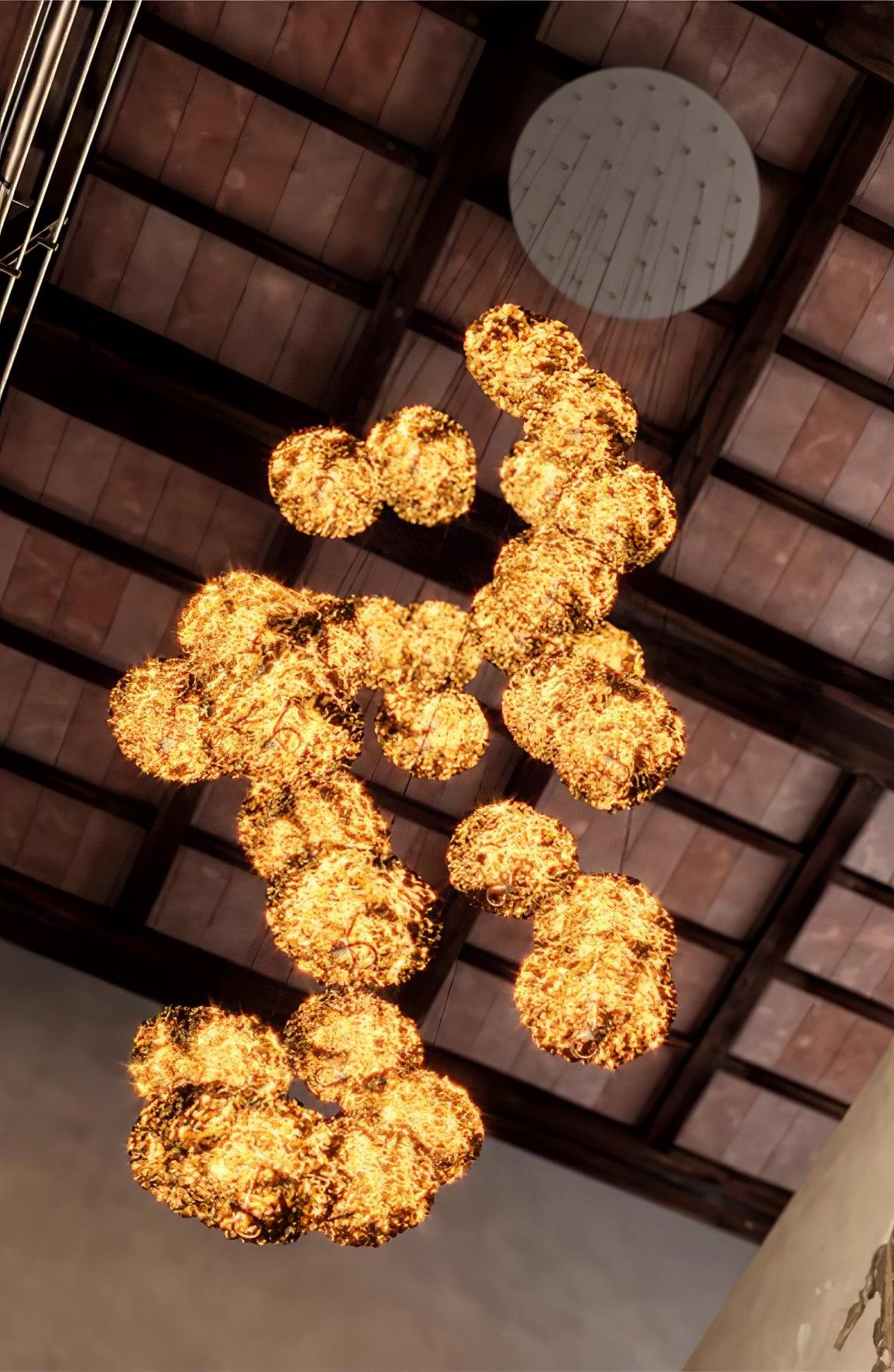 Aureate Cloud Brass Cluster Chandelier - Letslighting