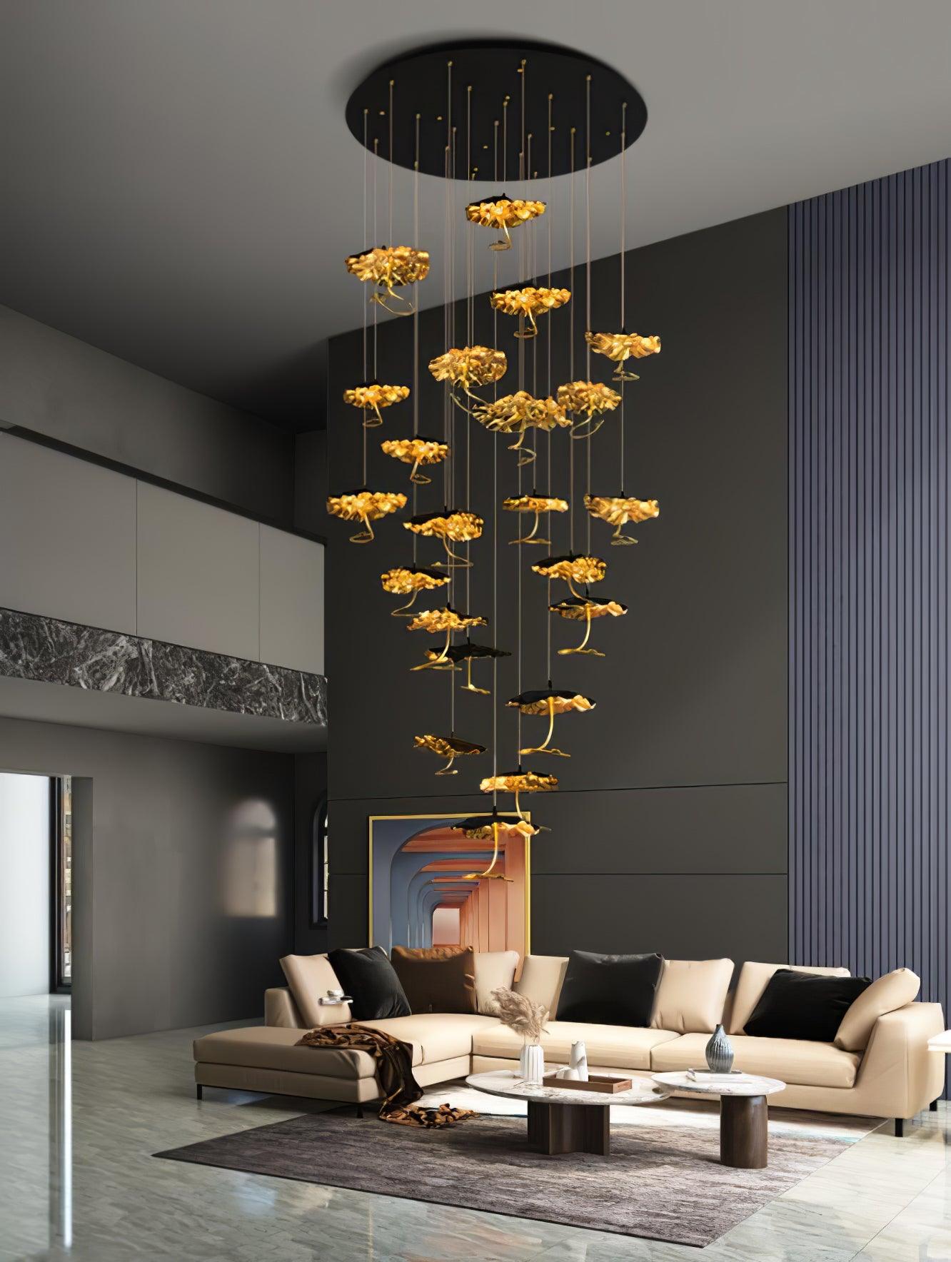 Aureate Cloud Brass Cluster Chandelier - Letslighting