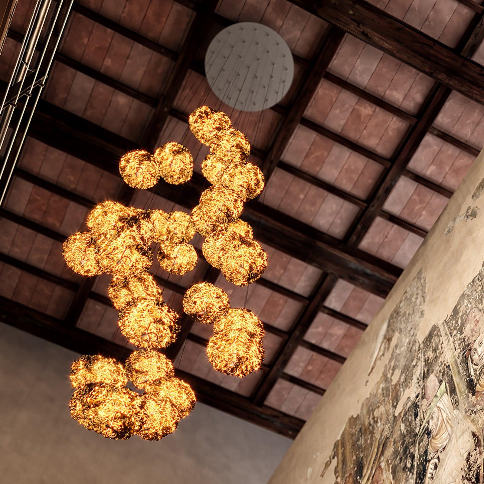 Aureate Cloud Brass Cluster Chandelier - Letslighting