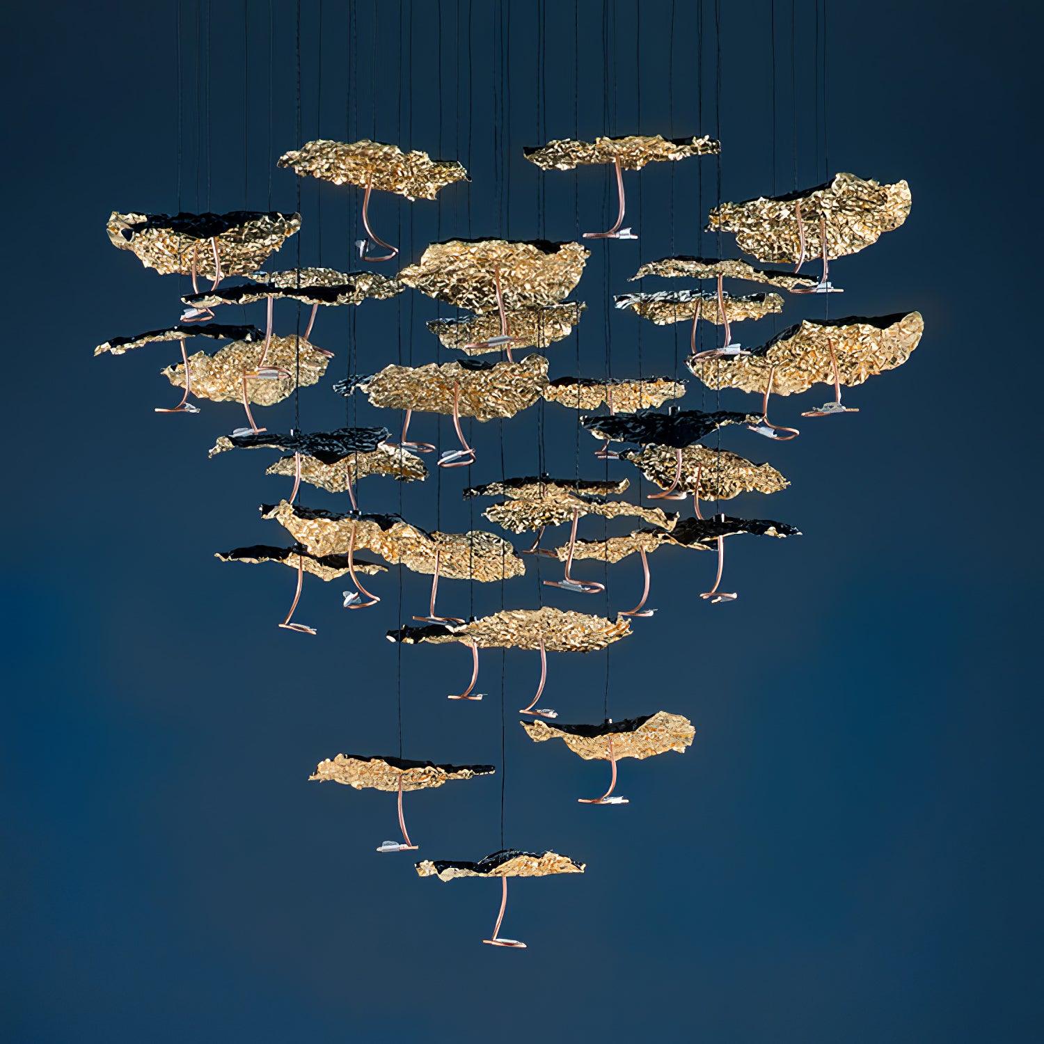 Aureate Cloud Brass Cluster Chandelier - Letslighting