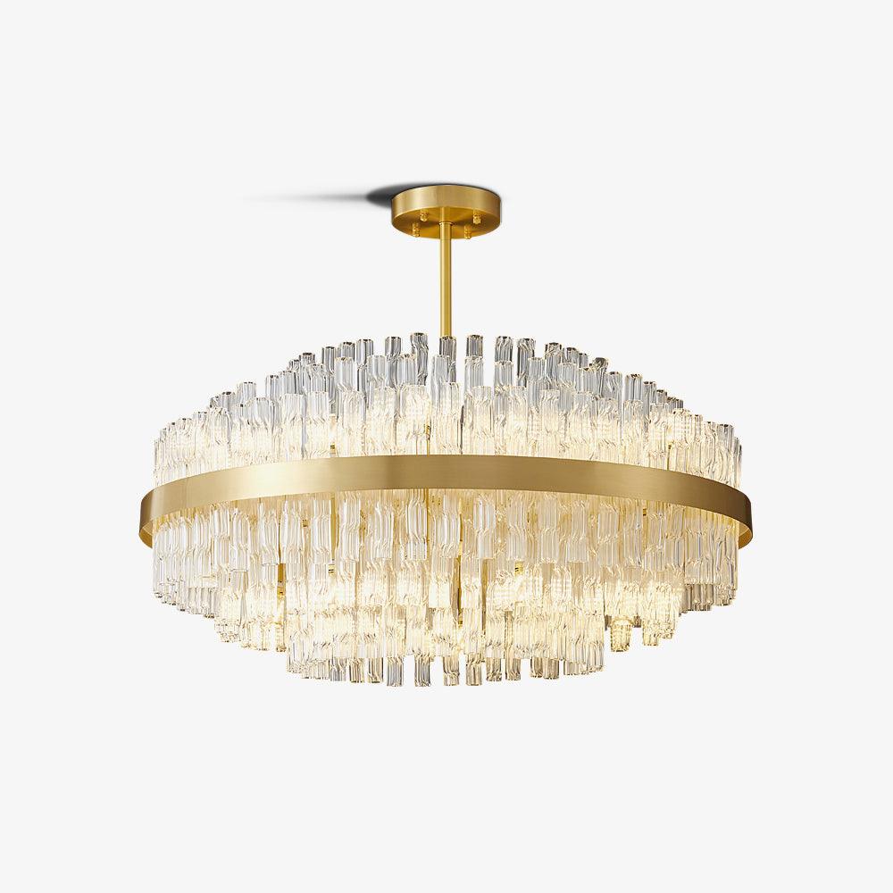 Lustra Chandelier Gold Clear Rod Elegant - Letslighting