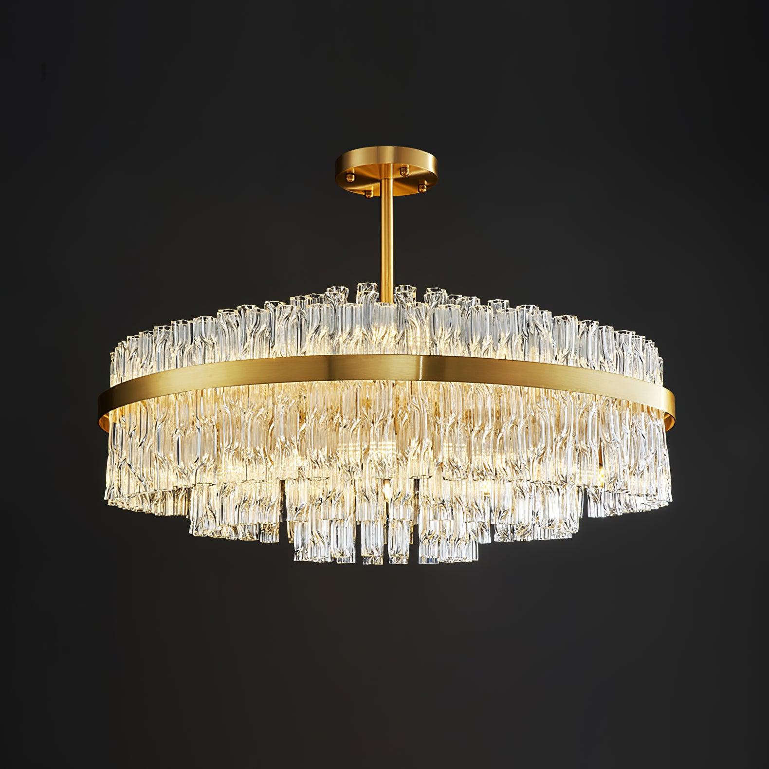 Lustra Chandelier Gold Clear Rod Elegant - Letslighting