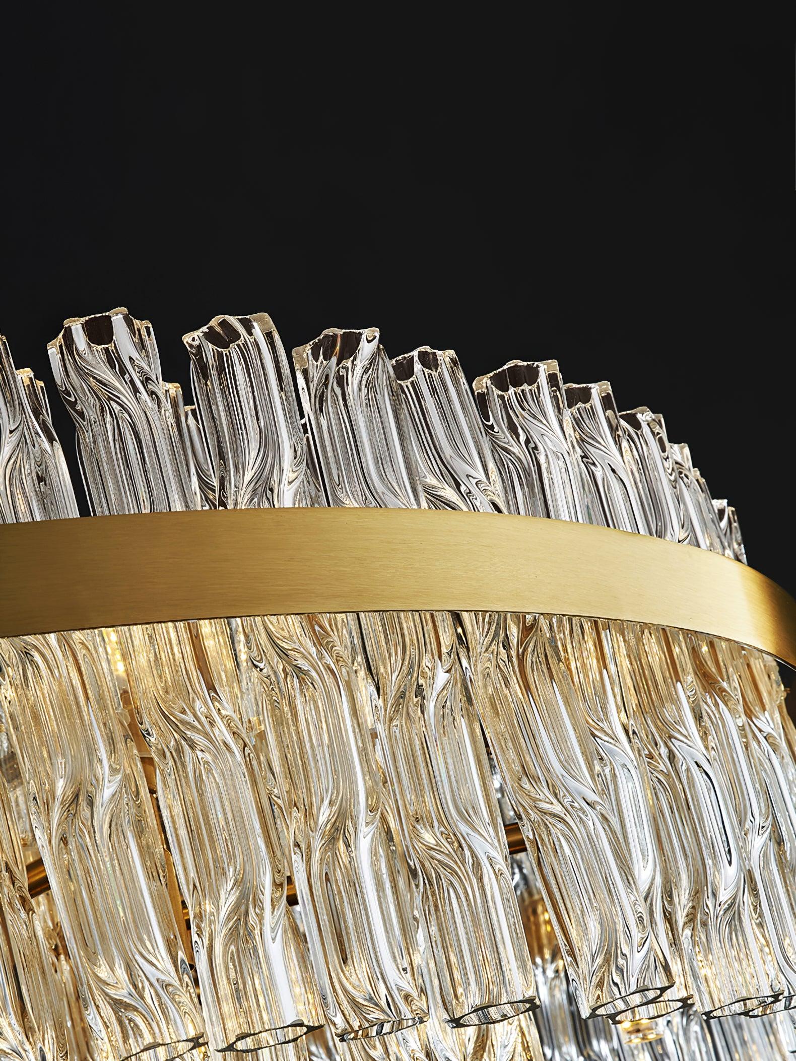 Lustra Chandelier Gold Clear Rod Elegant - Letslighting