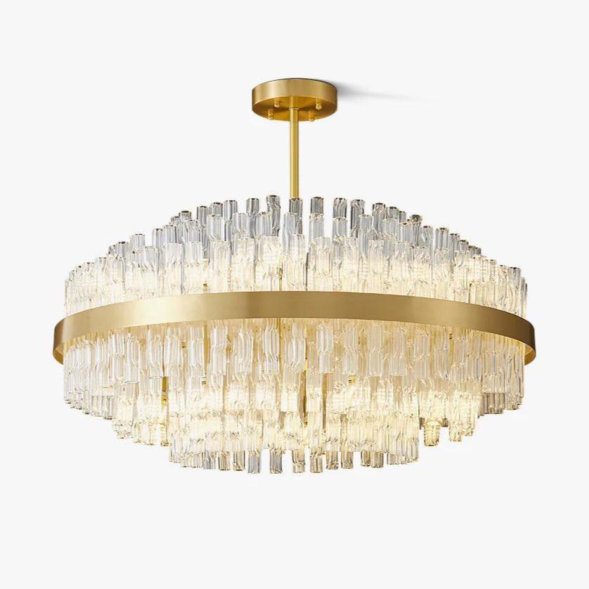 Lustra Chandelier Gold Clear Rod Elegant - Letslighting