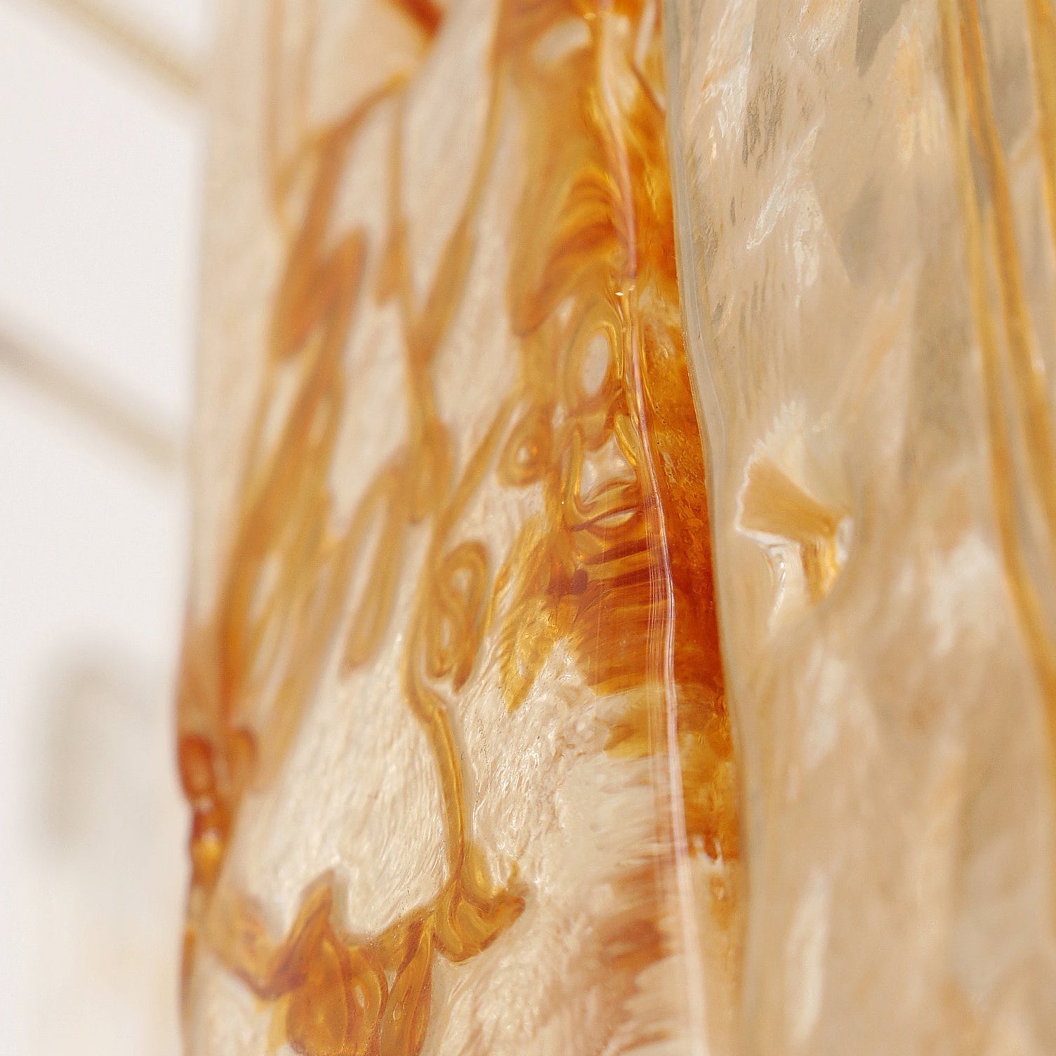 Aurora Chandelier Golden Amber Glass Layered Geometric Luxury - Letslighting