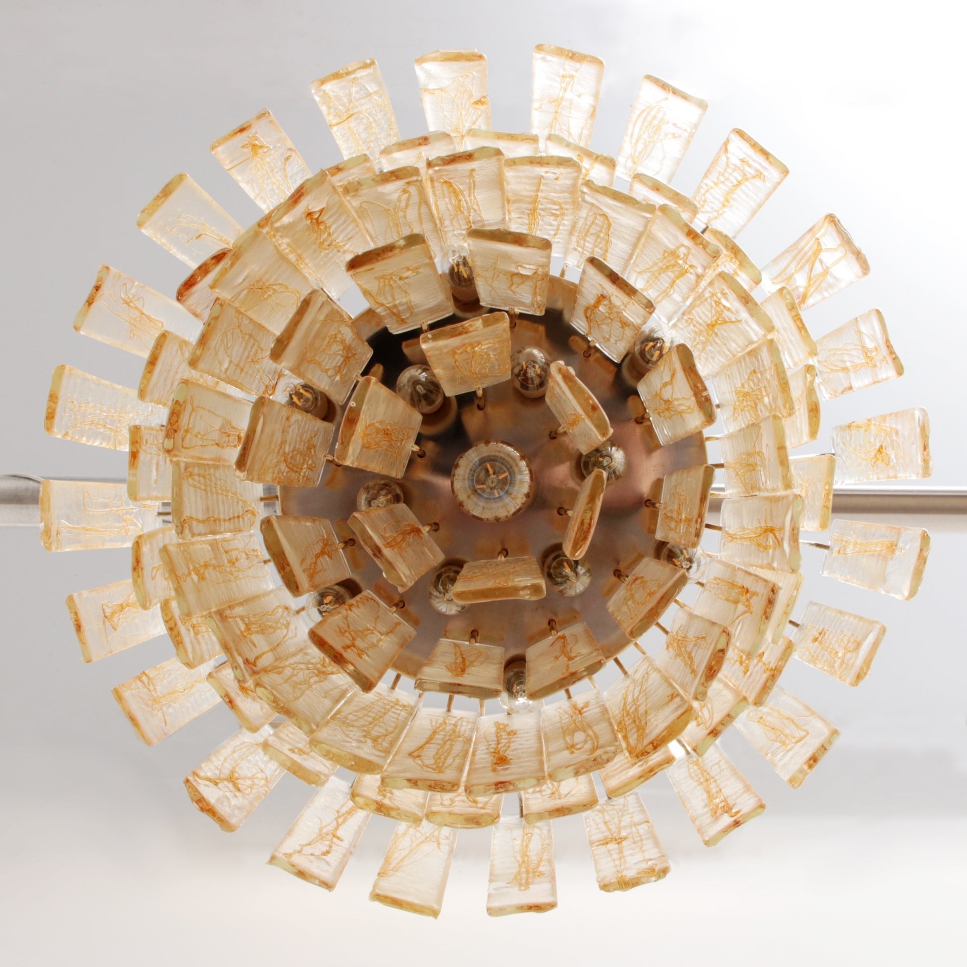 Aurora Chandelier Golden Amber Glass Layered Geometric Luxury - Letslighting