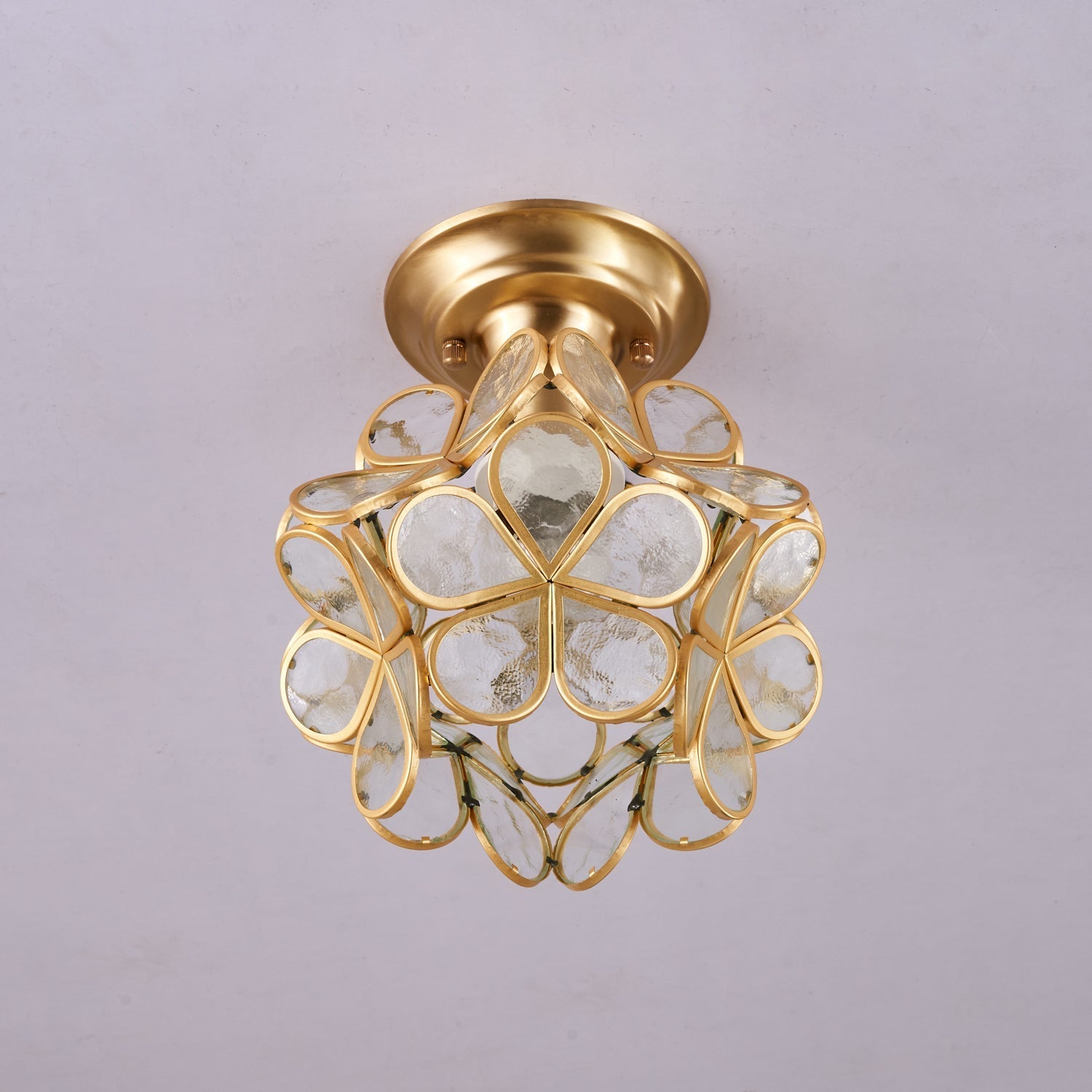 Ullaeiel Postmodern Luxury Bloom Golden Glass Ceiling Light - Letslighting