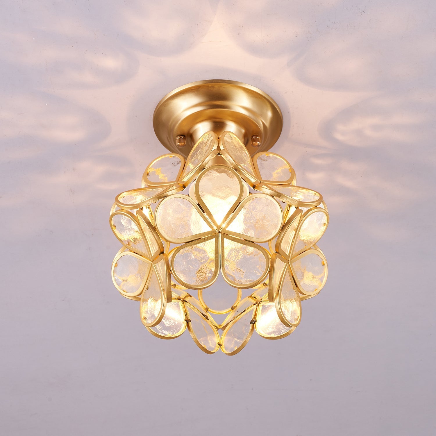 Ullaeiel Postmodern Luxury Bloom Golden Glass Ceiling Light - Letslighting