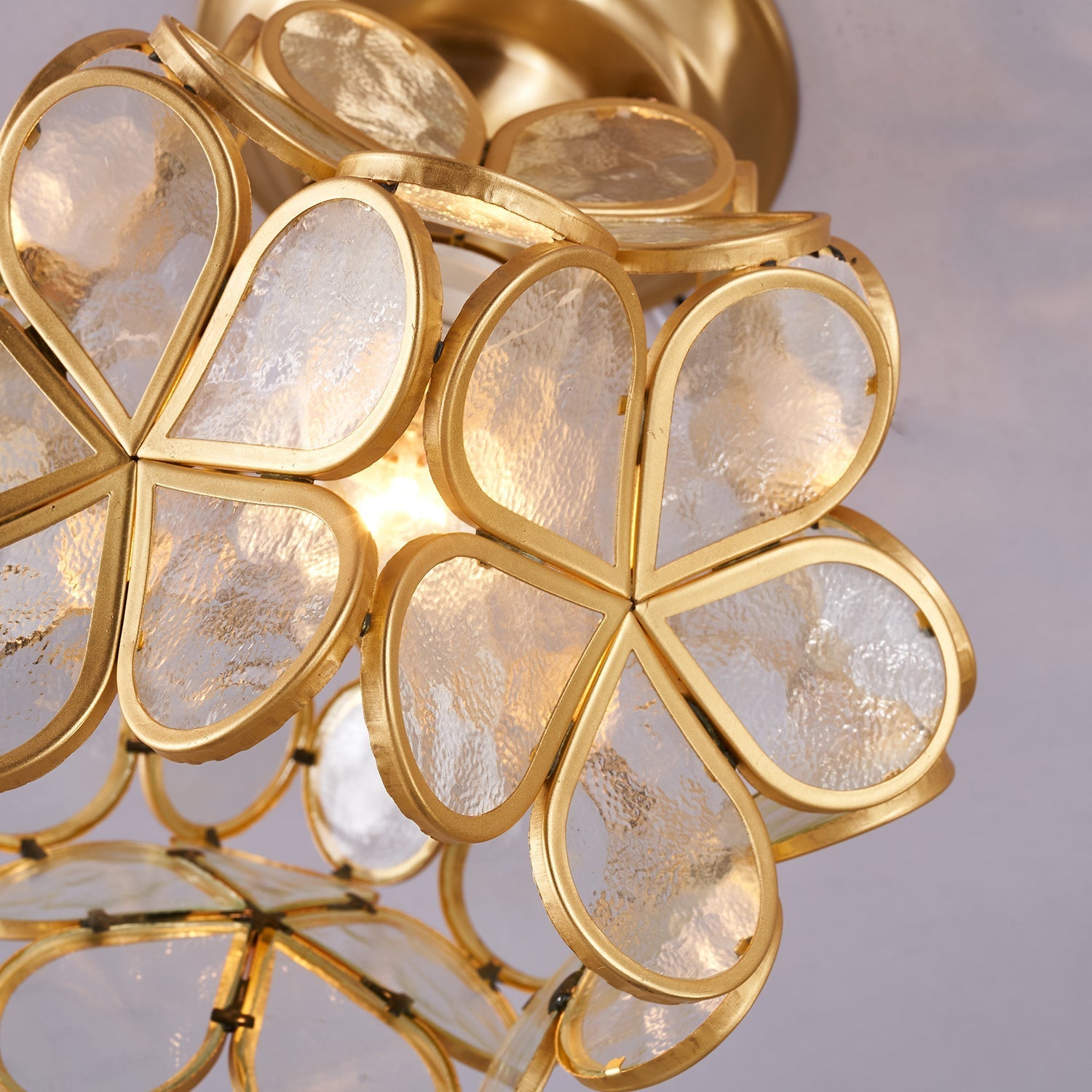 Ullaeiel Postmodern Luxury Bloom Golden Glass Ceiling Light - Letslighting