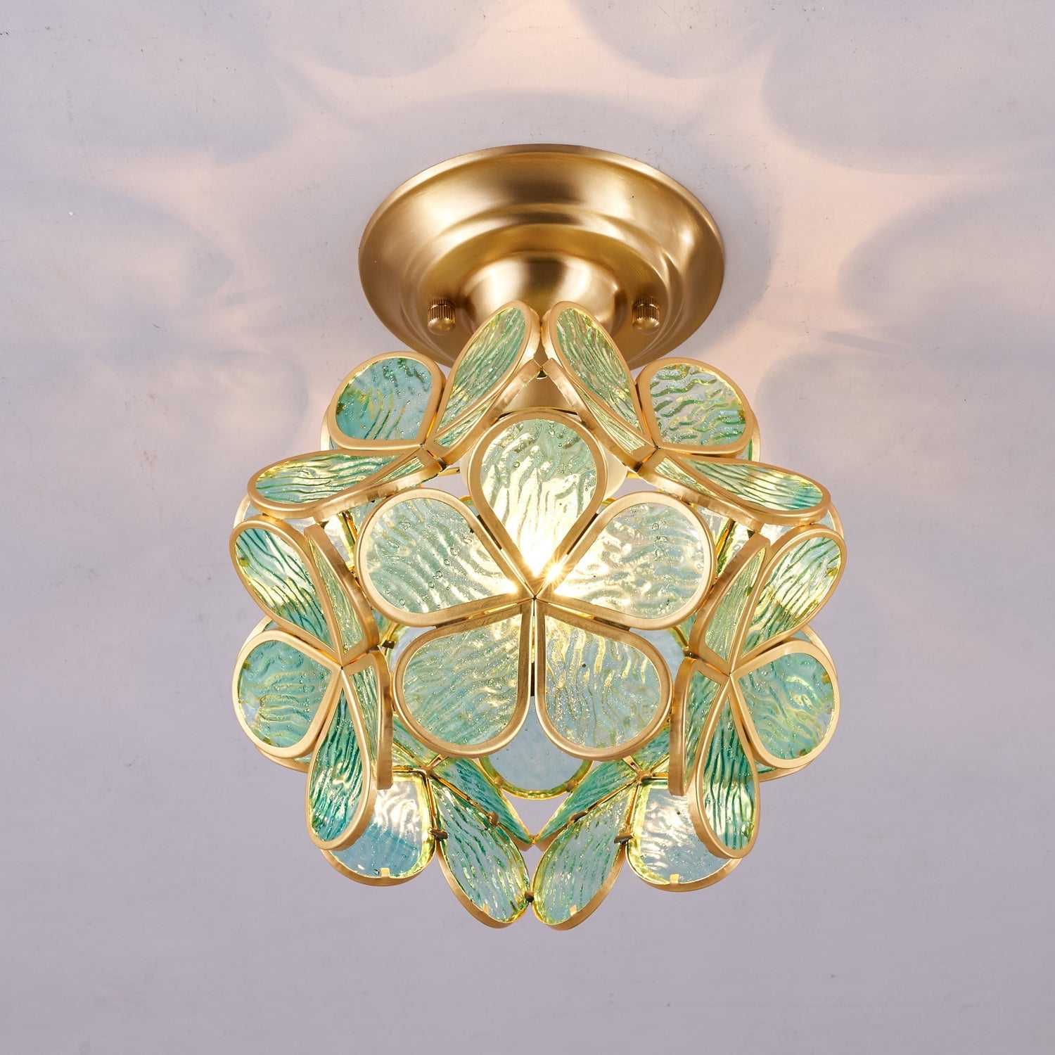 Ullaeiel Postmodern Luxury Bloom Golden Glass Ceiling Light - Letslighting