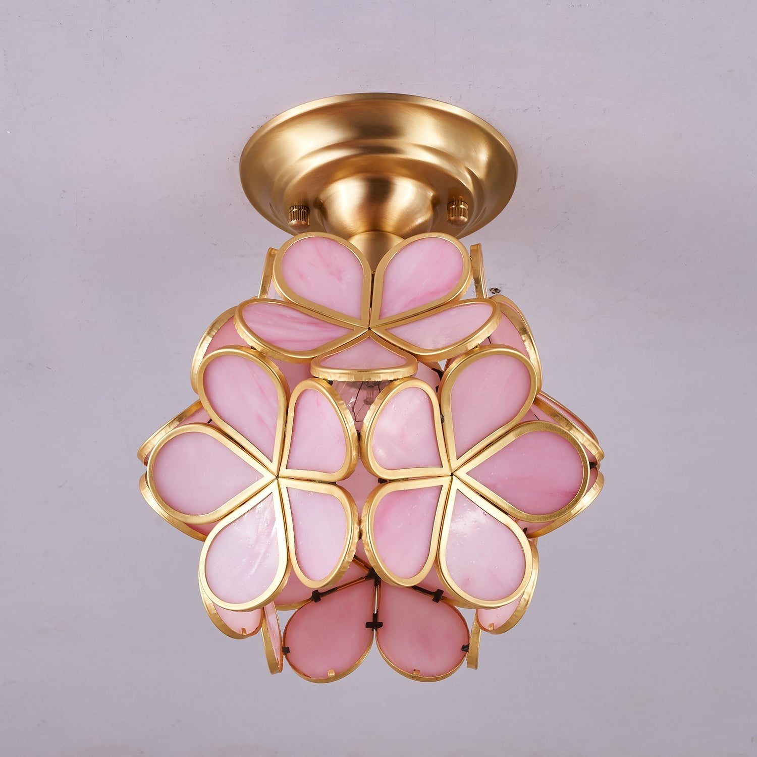 Ullaeiel Postmodern Luxury Bloom Golden Glass Ceiling Light - Letslighting