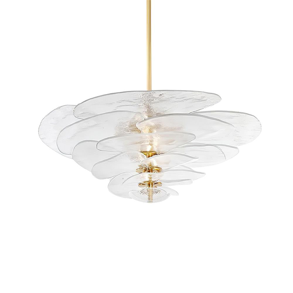 Aurora Chandelier Gold Murano Glass Petal Luxury - Letslighting