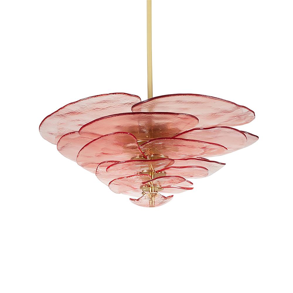 Aurora Chandelier Gold Murano Glass Petal Luxury - Letslighting