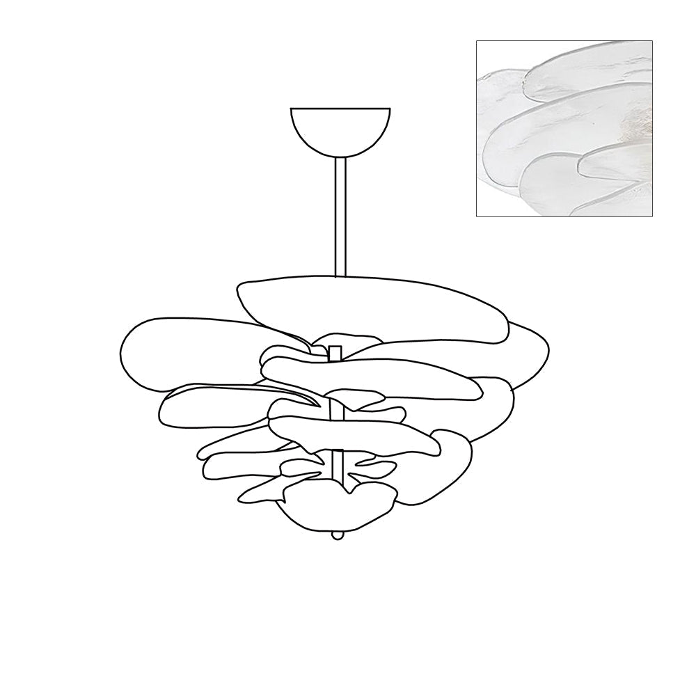 Aurora Chandelier Gold Murano Glass Petal Luxury - Letslighting