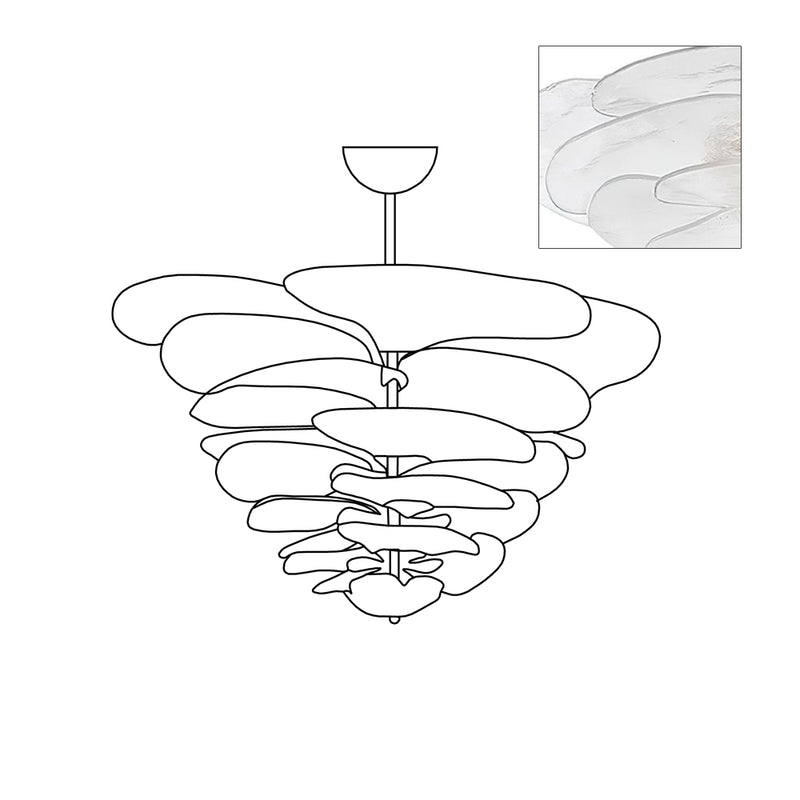 Aurora Chandelier Gold Murano Glass Petal Luxury - Letslighting
