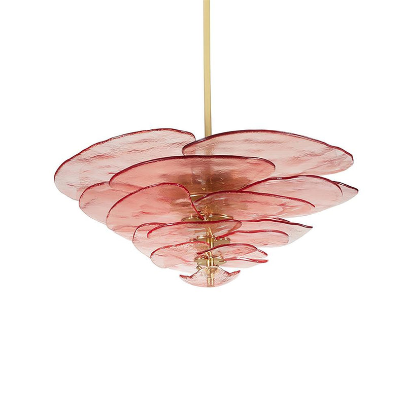 Aurora Chandelier Gold Murano Glass Petal Luxury - Letslighting