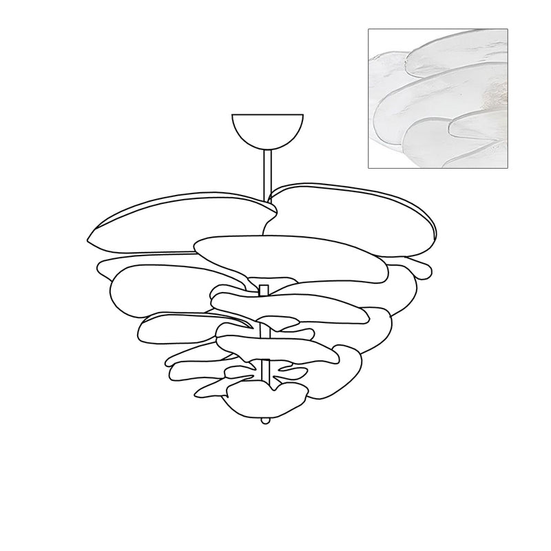Aurora Chandelier Gold Murano Glass Petal Luxury - Letslighting