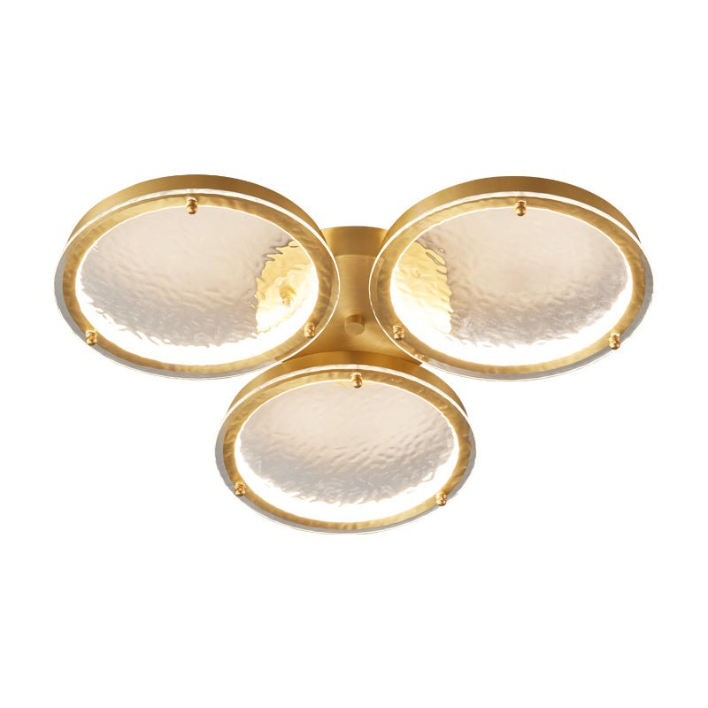 Itale Unique Rings Golden Brass Glass Ceiling Light - Letslighting