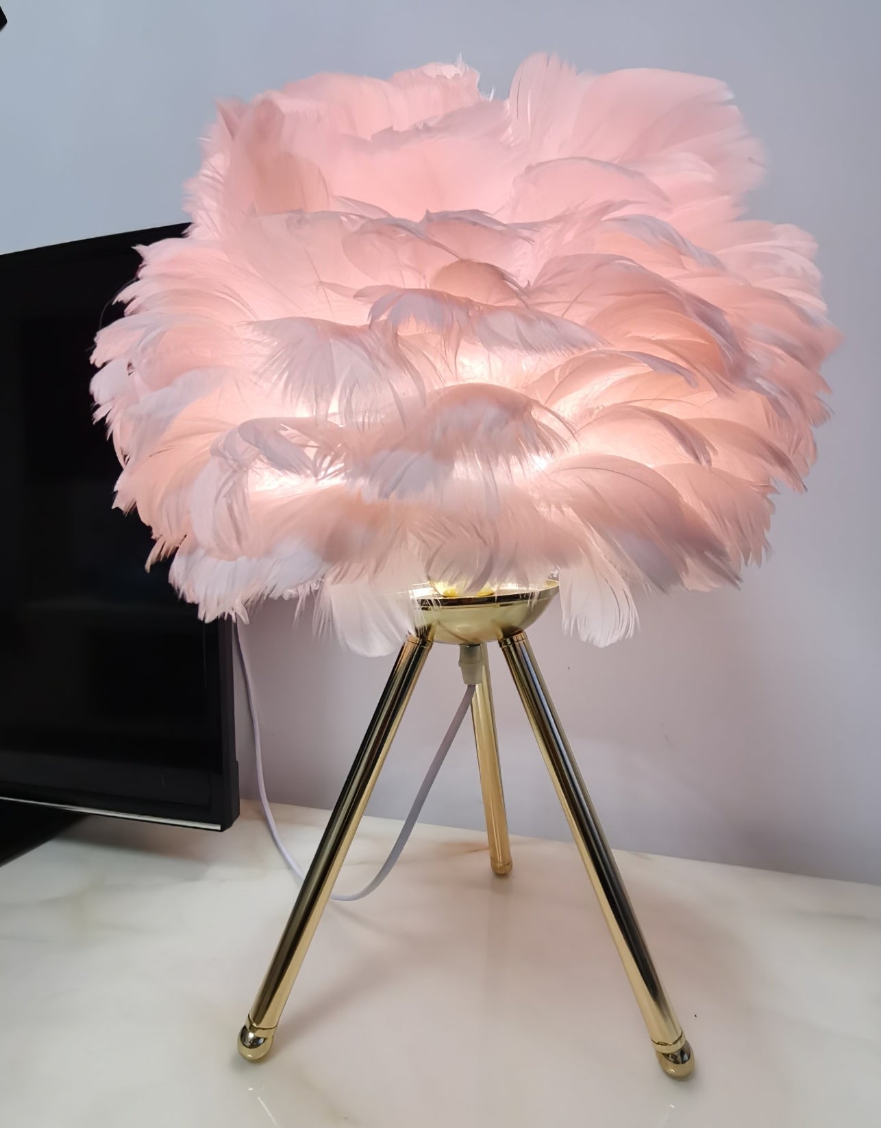 Nilo Feather Feminine Table Lamp - Letslighting