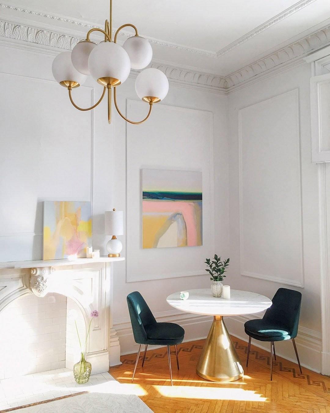 Lustra Chandelier Brass Globe Cluster Curved Arm - Letslighting