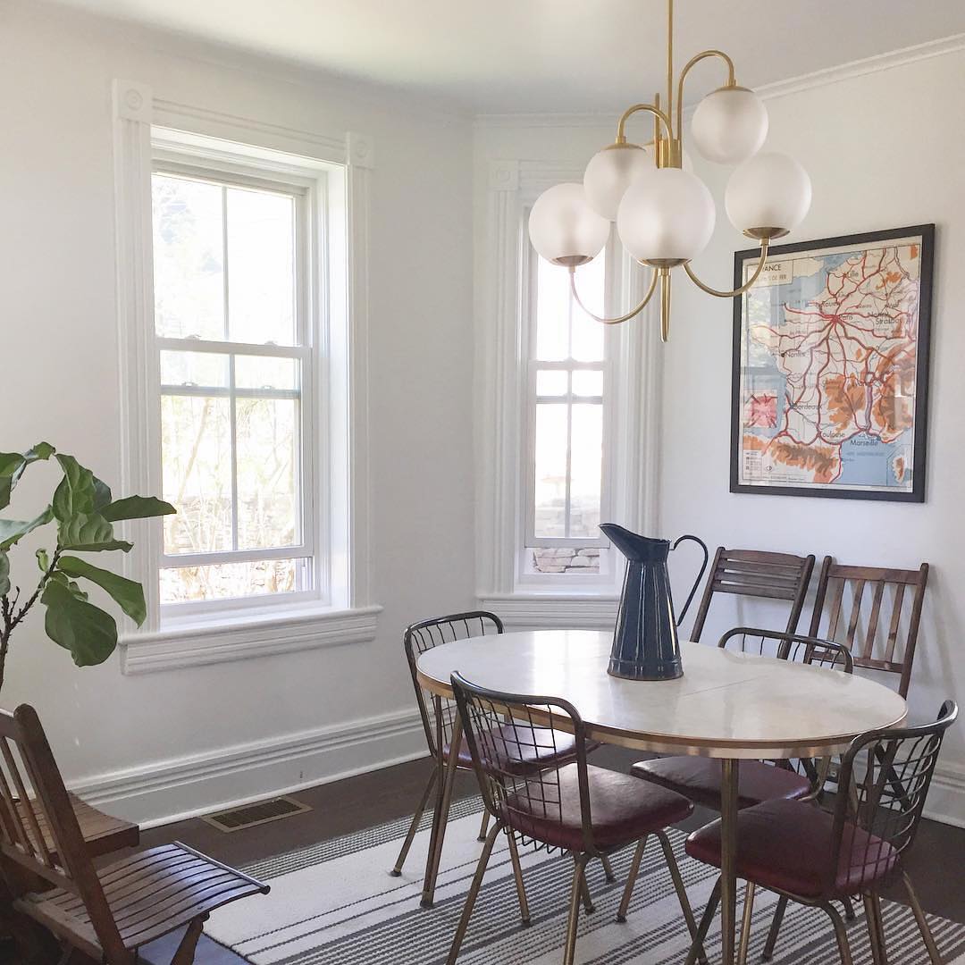 Lustra Chandelier Brass Globe Cluster Curved Arm - Letslighting