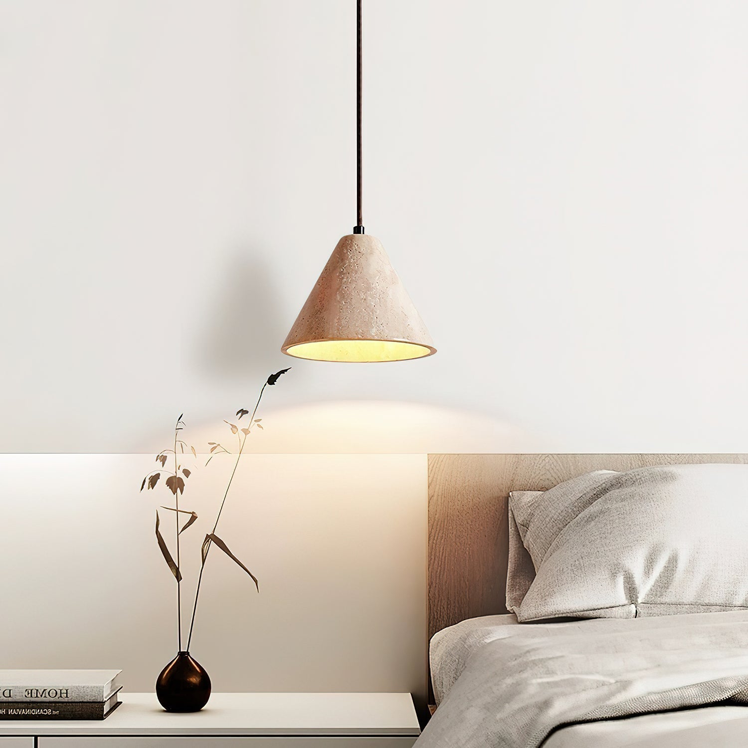 Cezoriel Conical Travertine Pendant Light - Letslighting