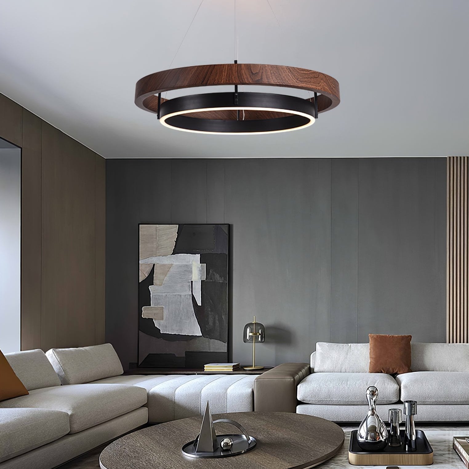 Muto Ring Wood Chandelier - Letslighting