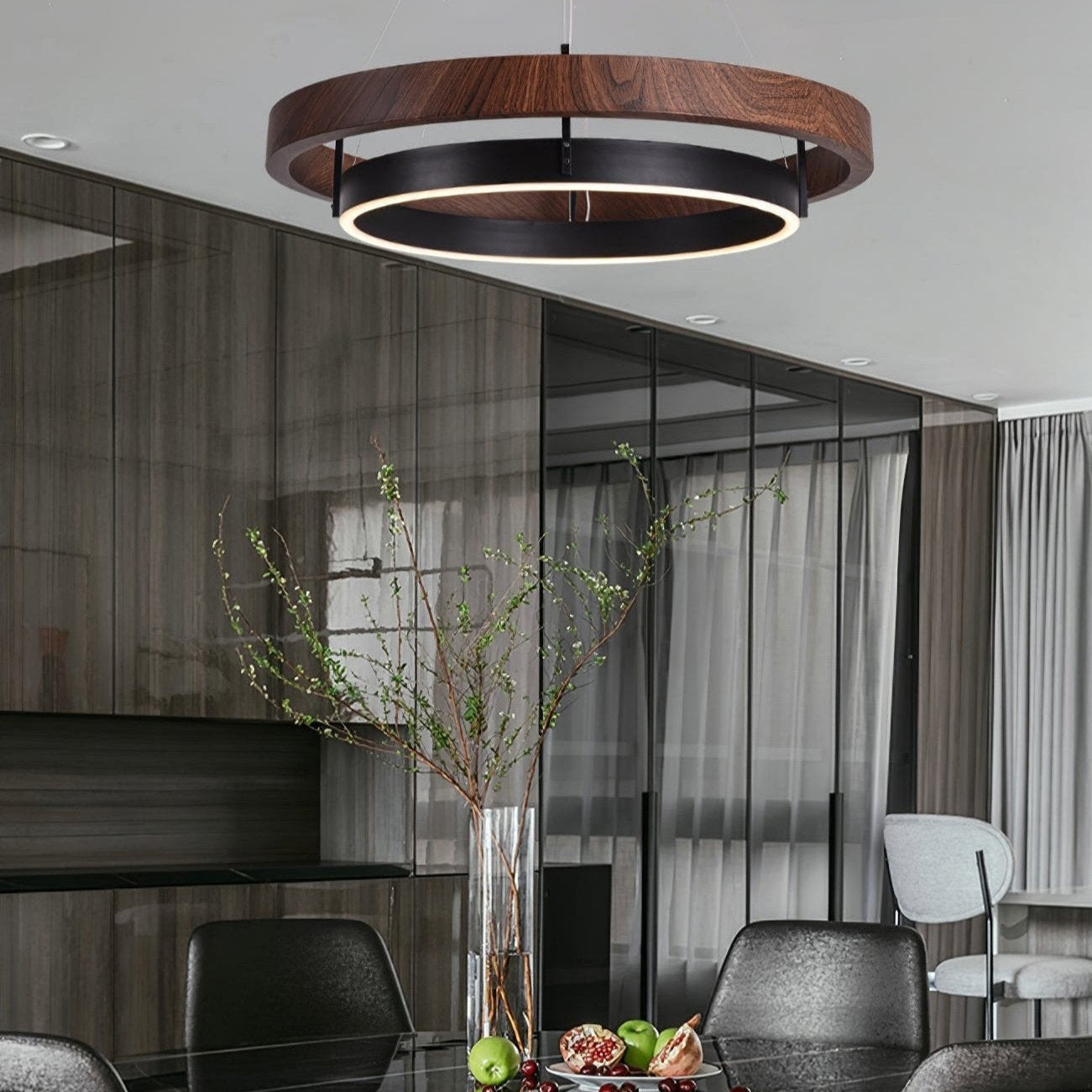 Muto Ring Wood Chandelier