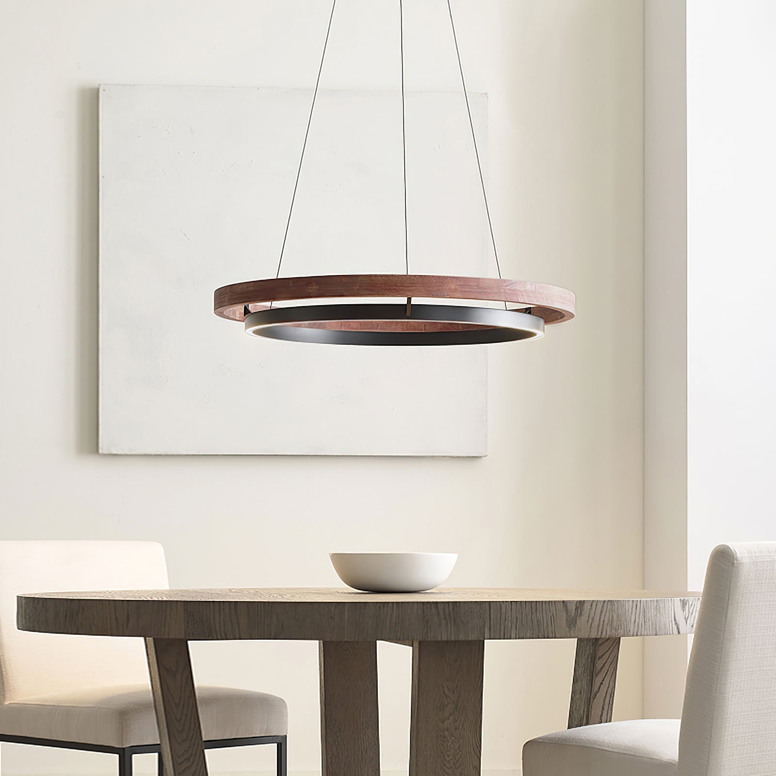 Muto Ring Wood Chandelier - Letslighting
