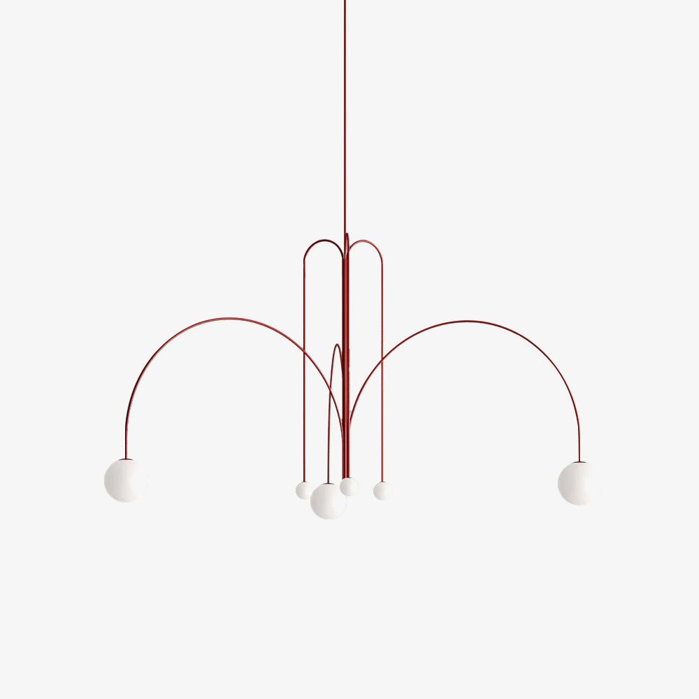 Lustra Chandelier Red Globe Modern - Letslighting